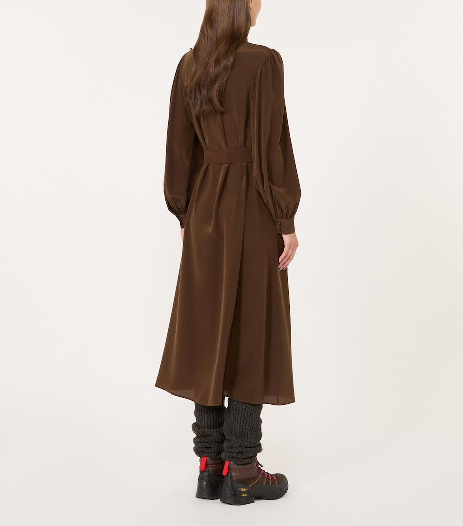 Weekend Max Mara Womens Silk Maxi Dress Brown Image 3