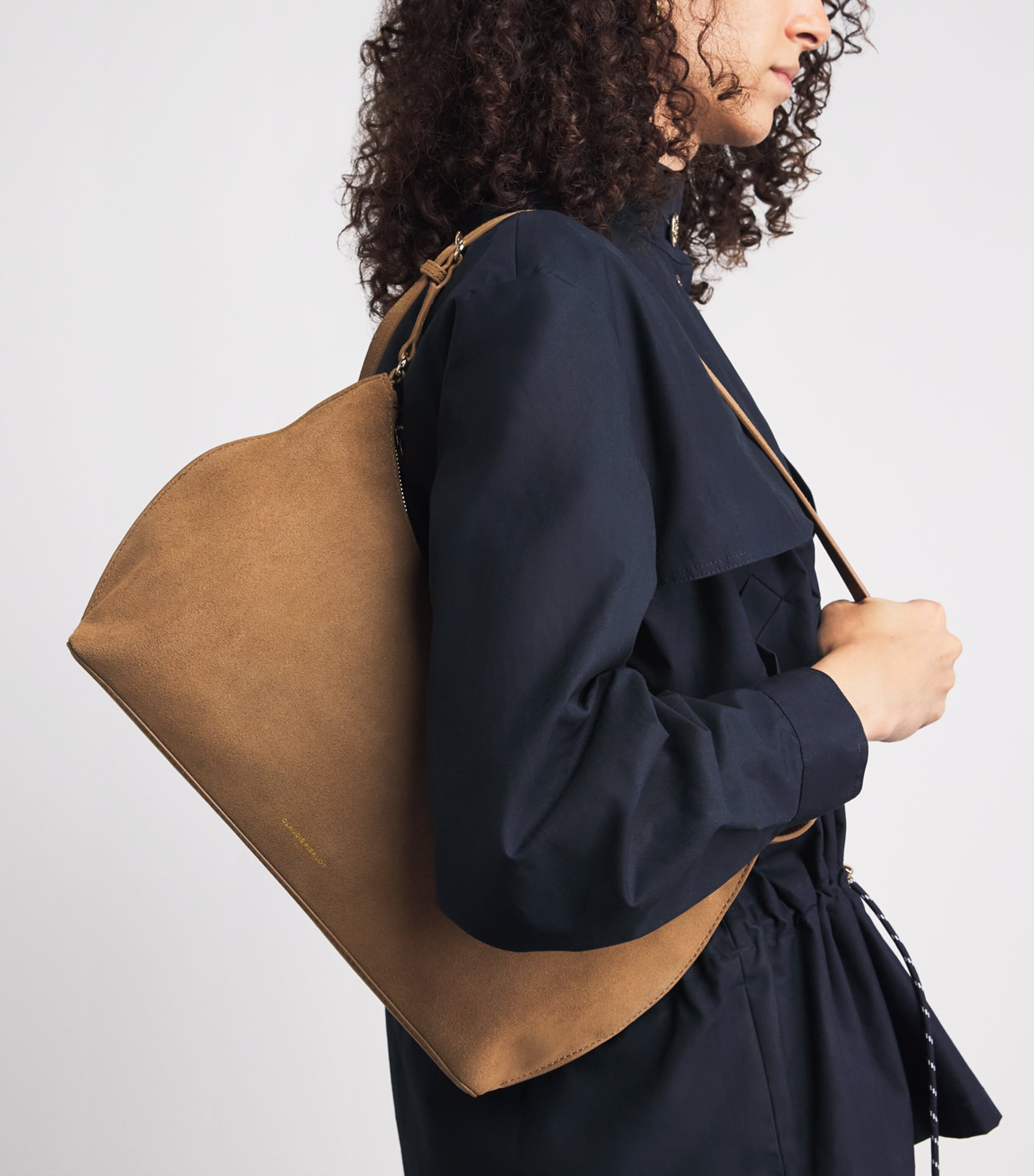 Claudie Pierlot Suede Shoulder Bag Sand Image 4