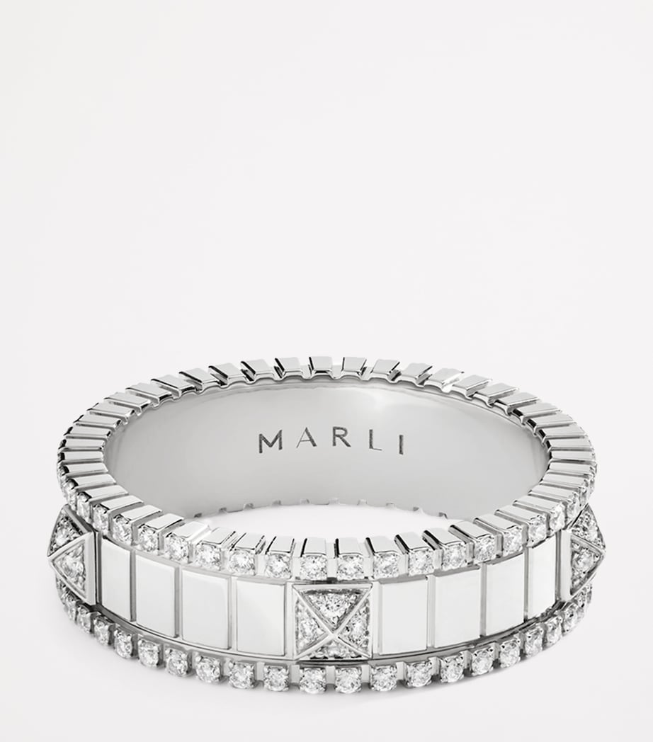 White Gold and Diamond Life Spinning Ring WHITE GOLD Image 2