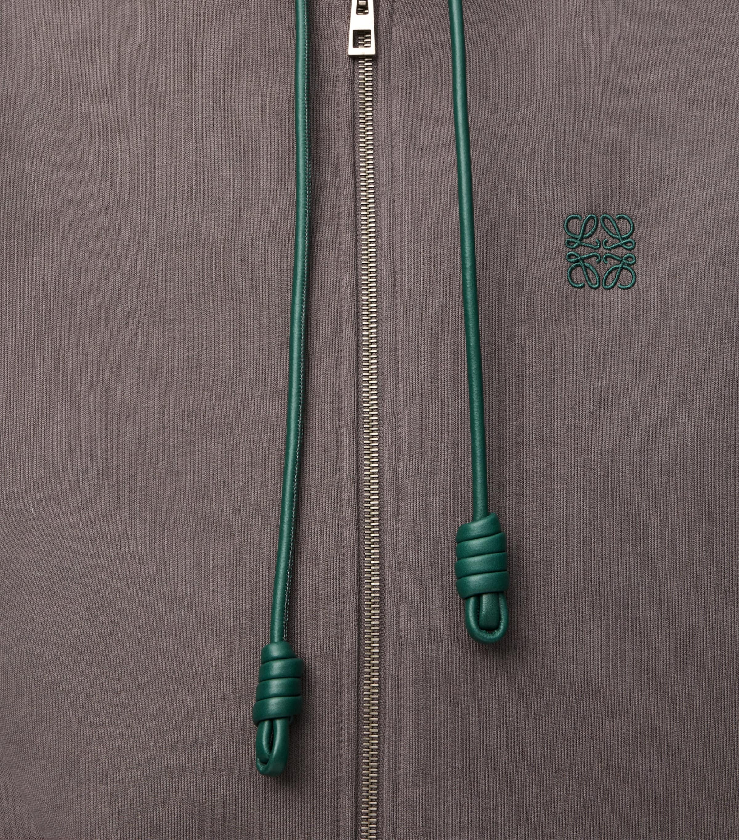 Cotton-Blend Anagram Hoodie DARK GREY Image 5