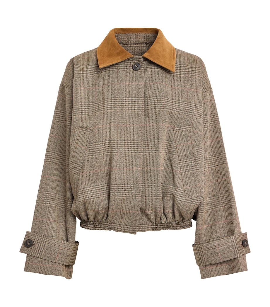 Róhe Womens Virgin Wool Suede-Collar Blouson Jacket Of Wls Image 1