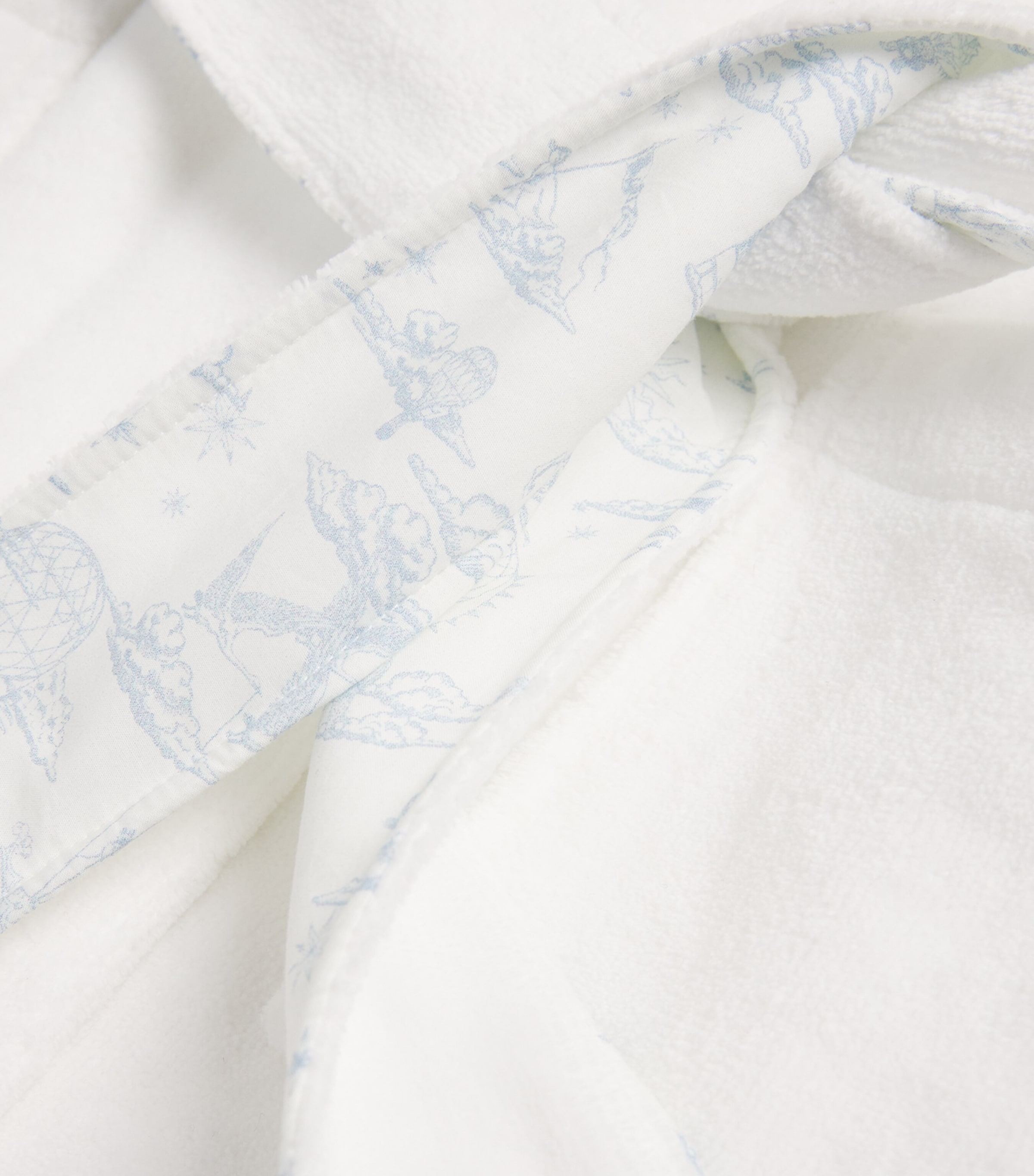 Embroidered Crown Bathrobe BLUE Image 3