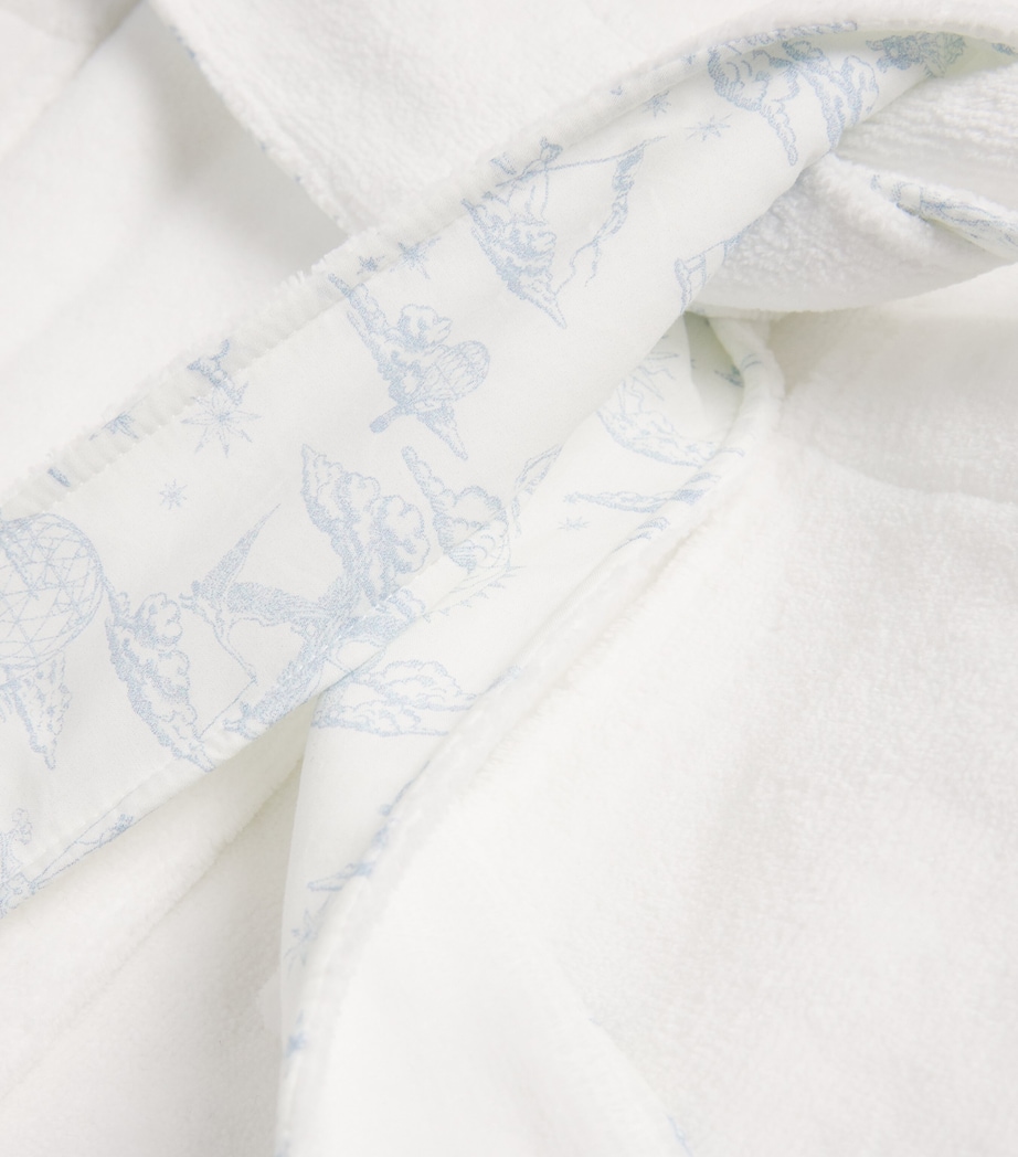 Embroidered Crown Bathrobe BLUE Image 3