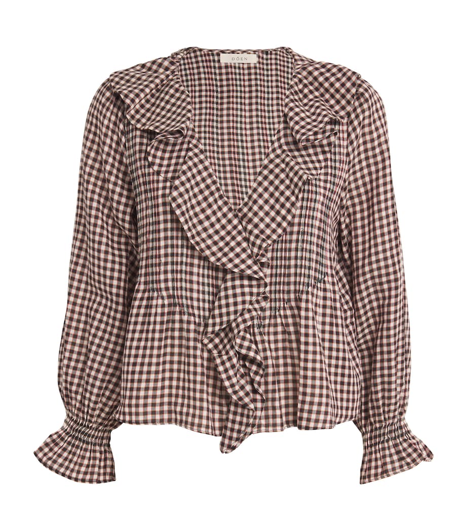 Organic Cotton Ruffled Hardy Blouse DELPHINE PLAID Image 1