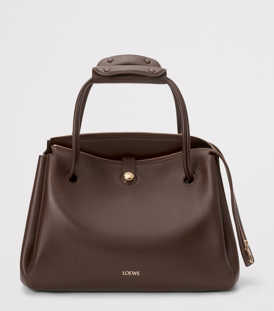 Large Grained Leather Madrid Shoulder Bag DARK CHESTNUT Image 10