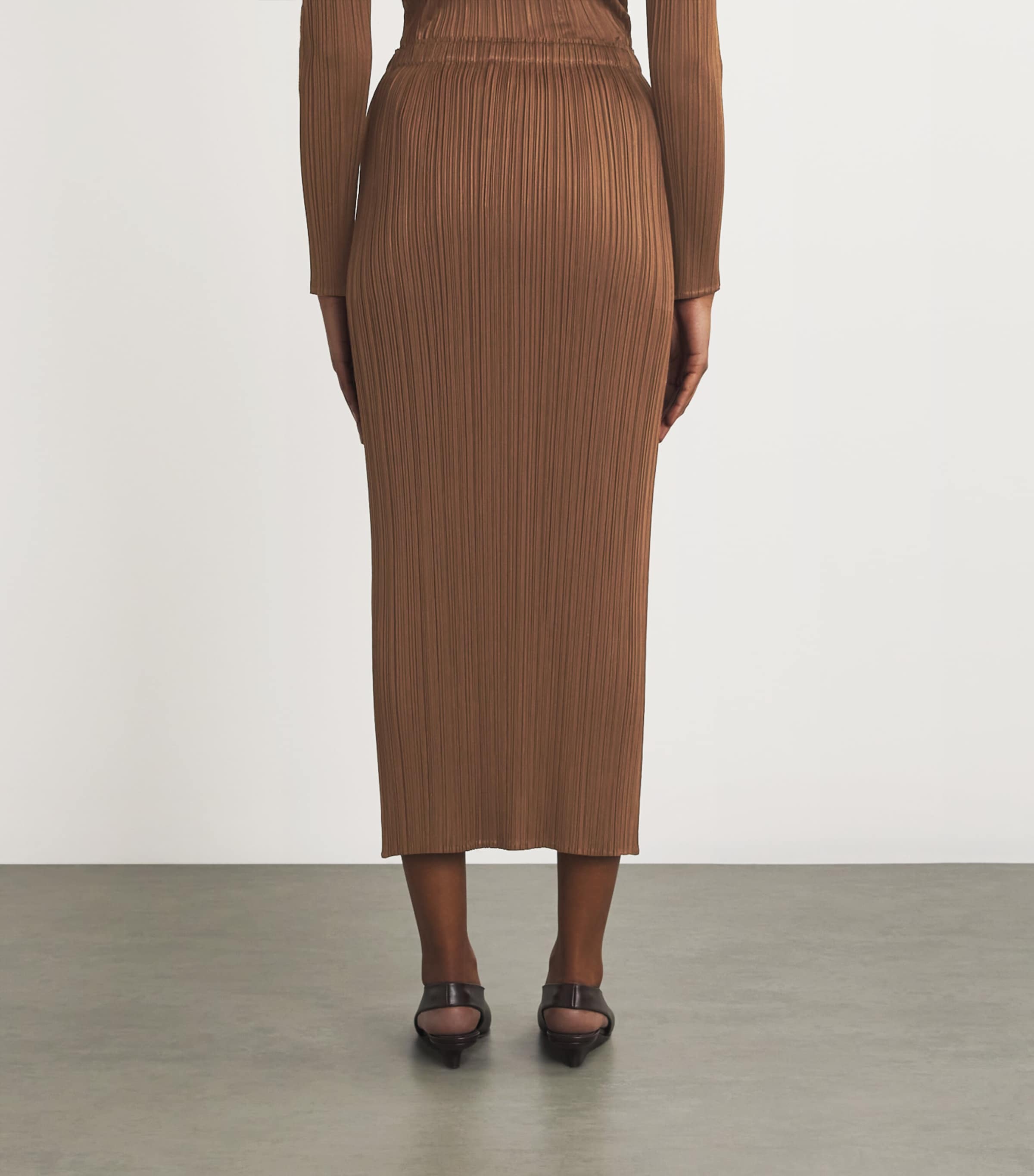 Pleats Please Issey Miyake Brown New Colourful Basics Maxi Skirt