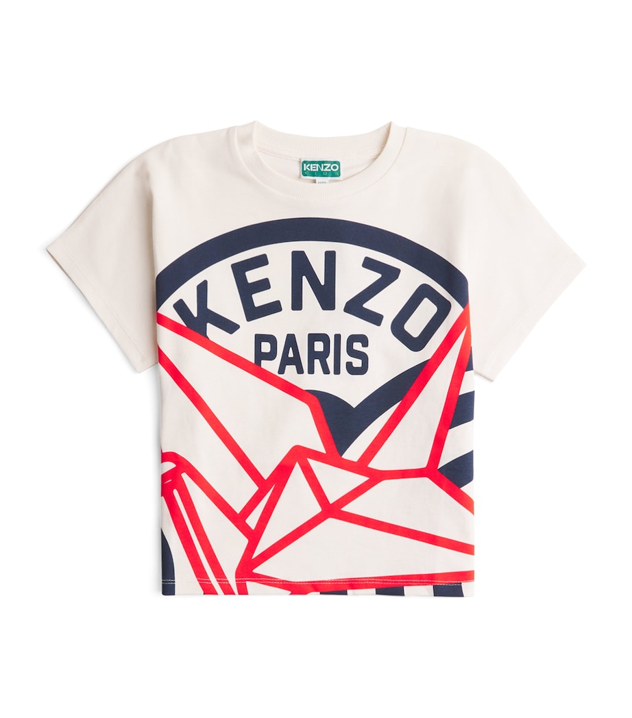 Kenzo Kids Organic Cotton Swan Logo T-Shirt (2-14 Years) Offwhite Image 1