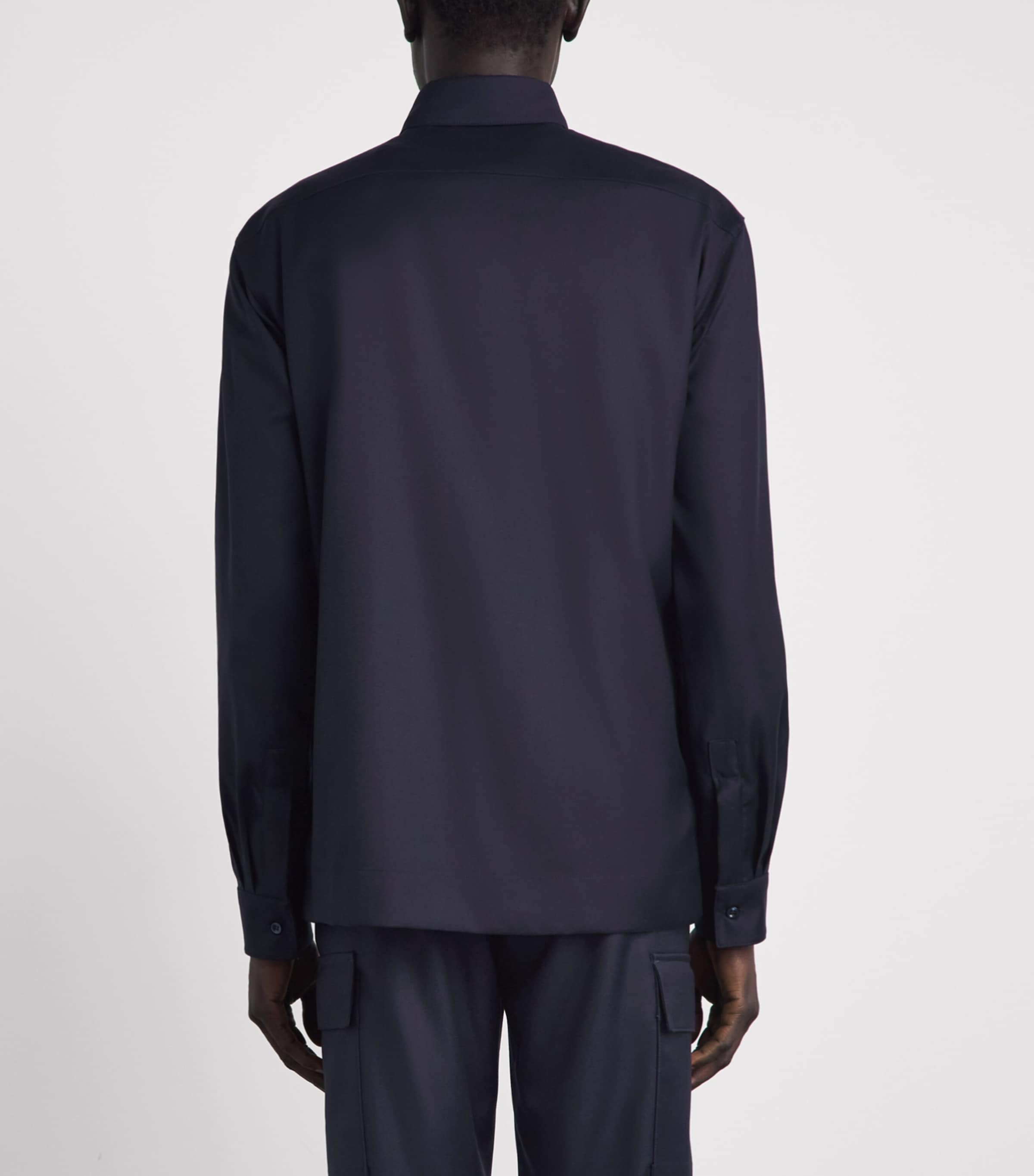 Paul & Shark Mens Virgin Wool Overshirt Blue Image 5