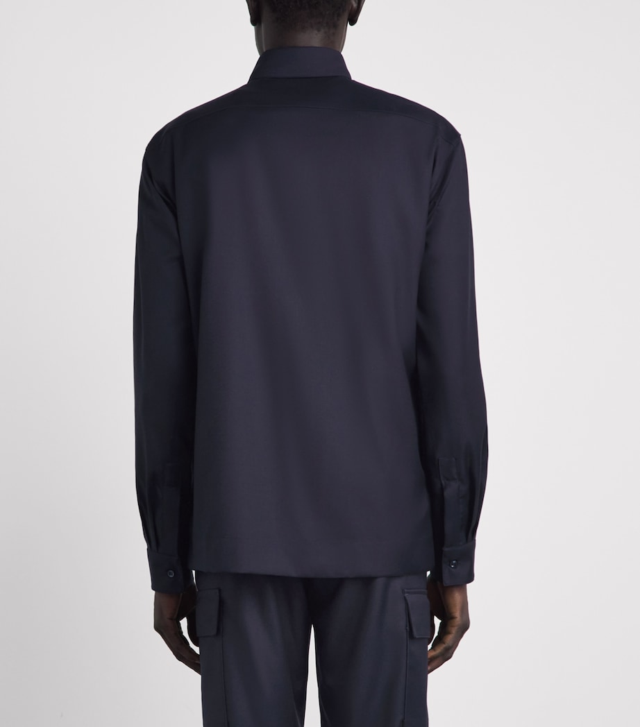 Paul & Shark Mens Virgin Wool Overshirt Blue Image 5