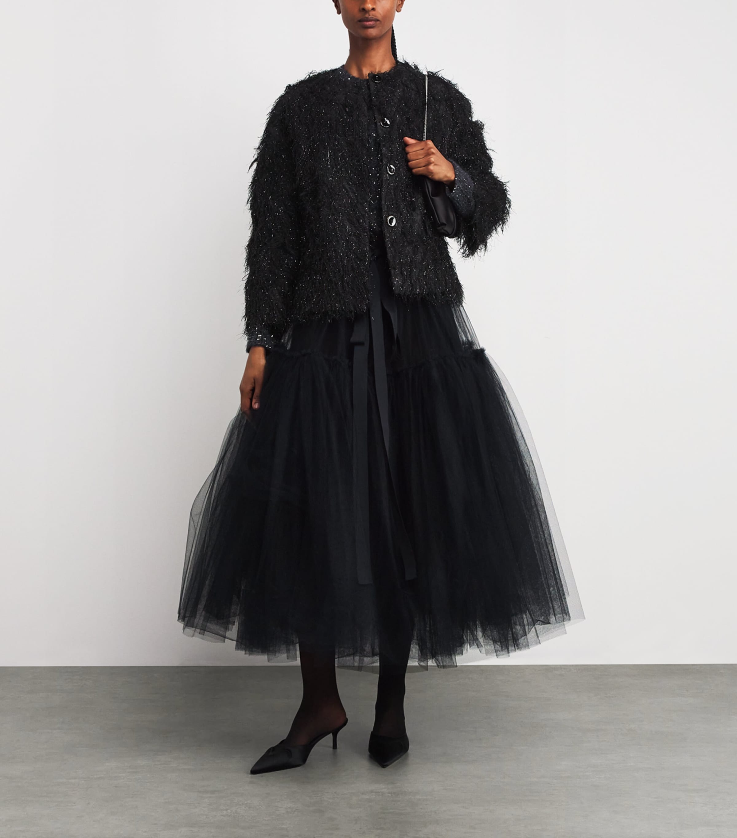 Fil Coupé Cropped Jacket BLACK Image 2