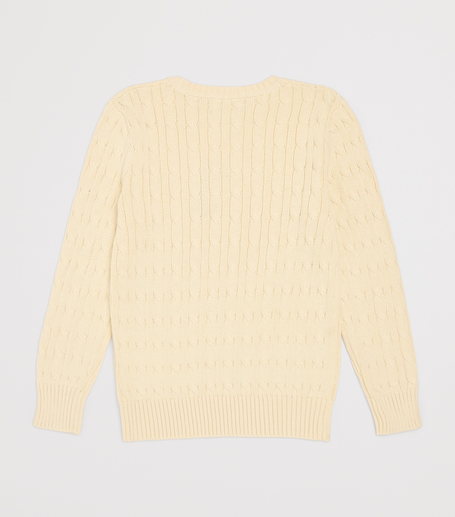Cotton Cable-Knit Sweater (6-14 Years) CREAM Image 2