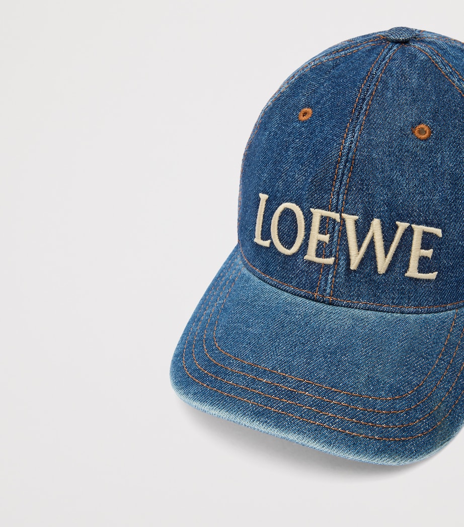 x Paula's Ibiza Denim Logo Baseball Cap DENIM BLUE Image 4