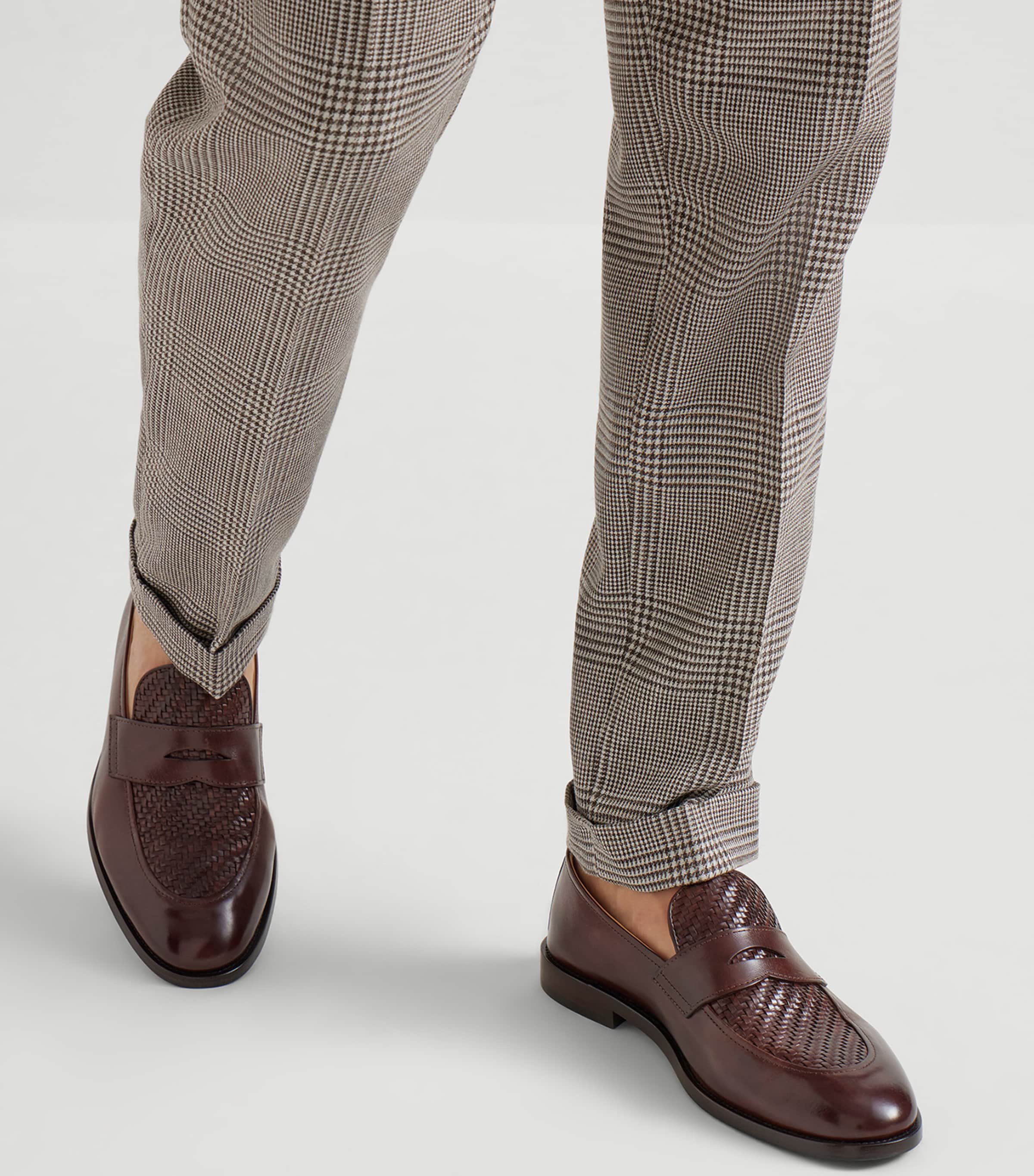 Leather Woven Loafers C8876 Image 2