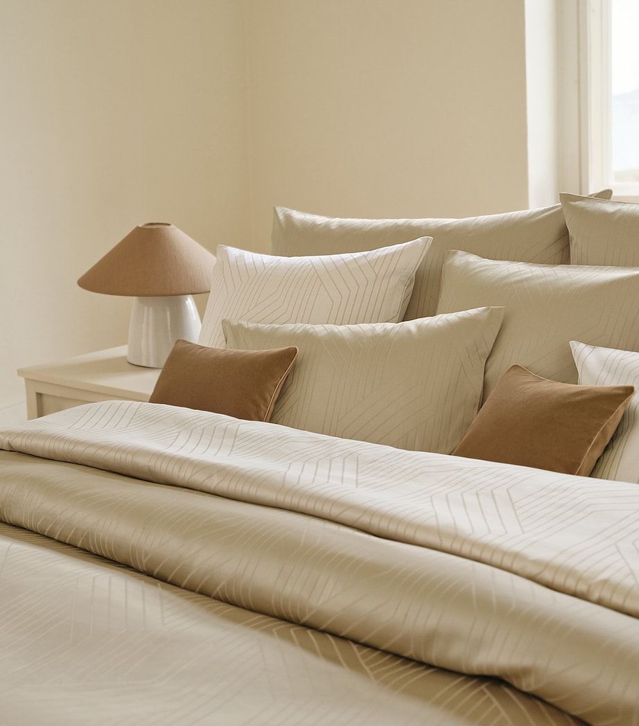 Schlossberg Geometric Ennio Super King Oxford Pillowcase (50cm x 90cm) Beige Image 3