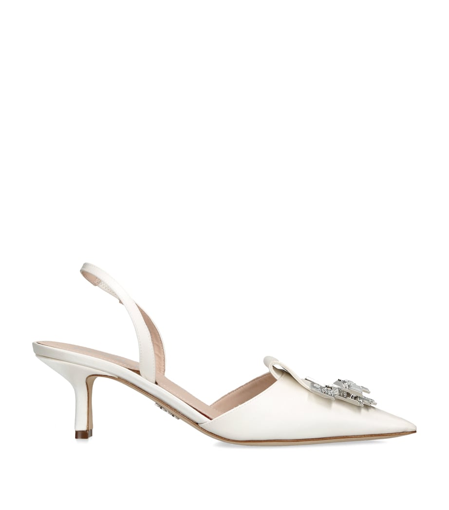 Rodo Satin Dafne Slingback Heels 75 White Image 1