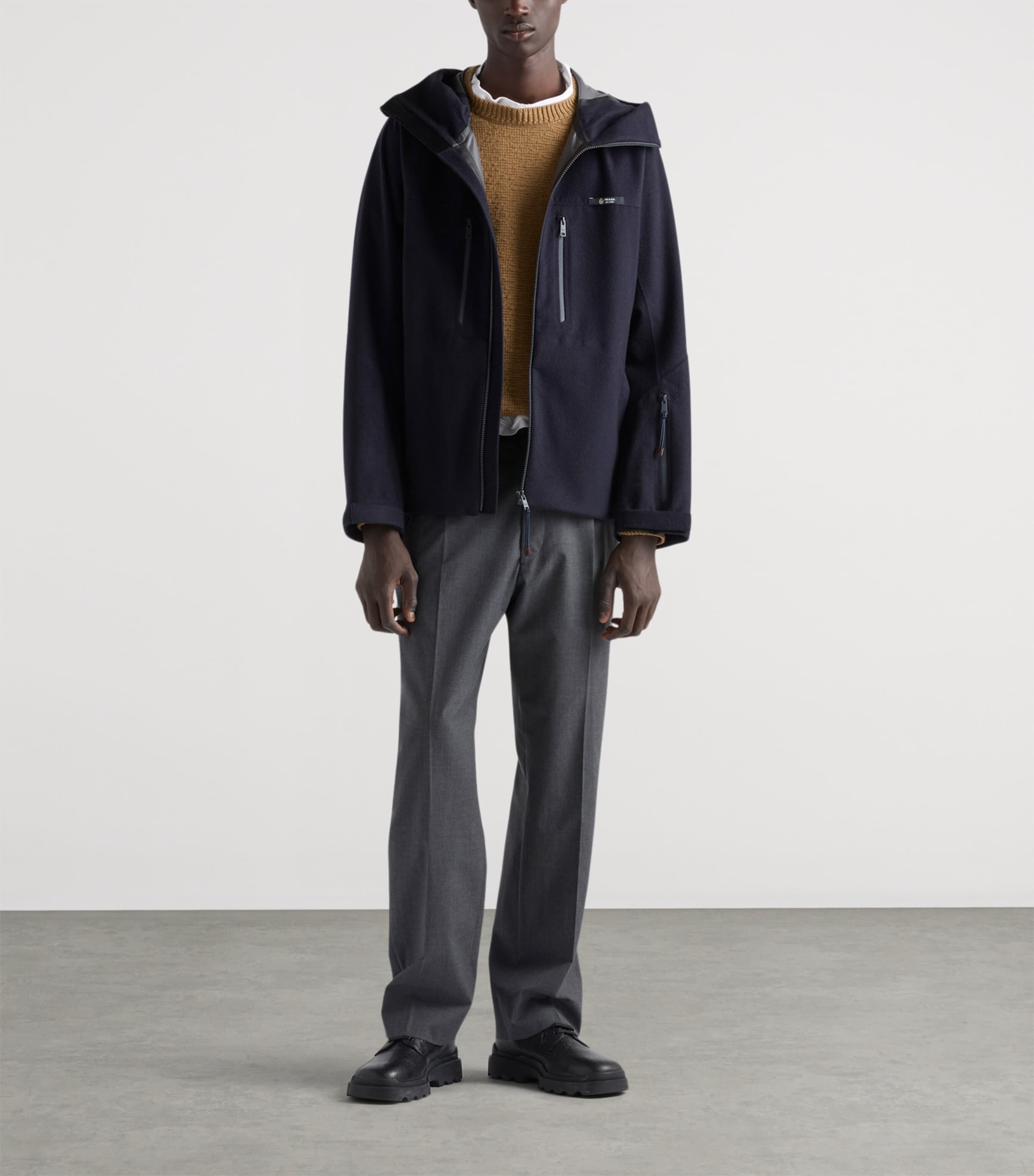 Cashmere-Blend Hooded Jacket F0008 Image 2