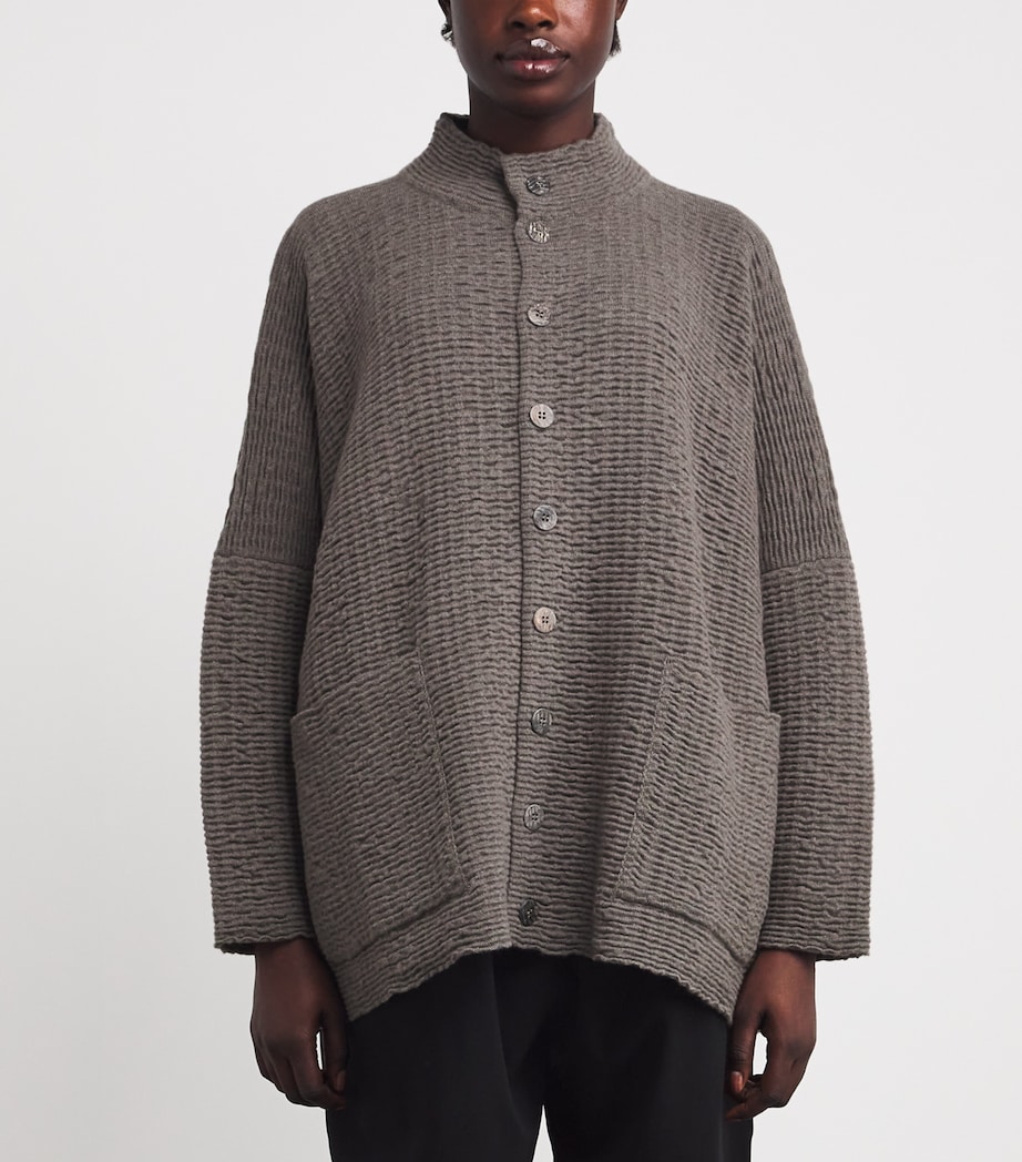 Cashmere Wide Cardigan BISON Image 3