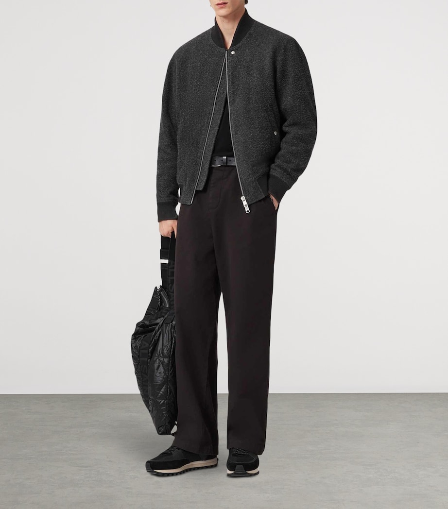 Wool-Blend Saku Bomber Jacket CHARCOAL GREY Image 3