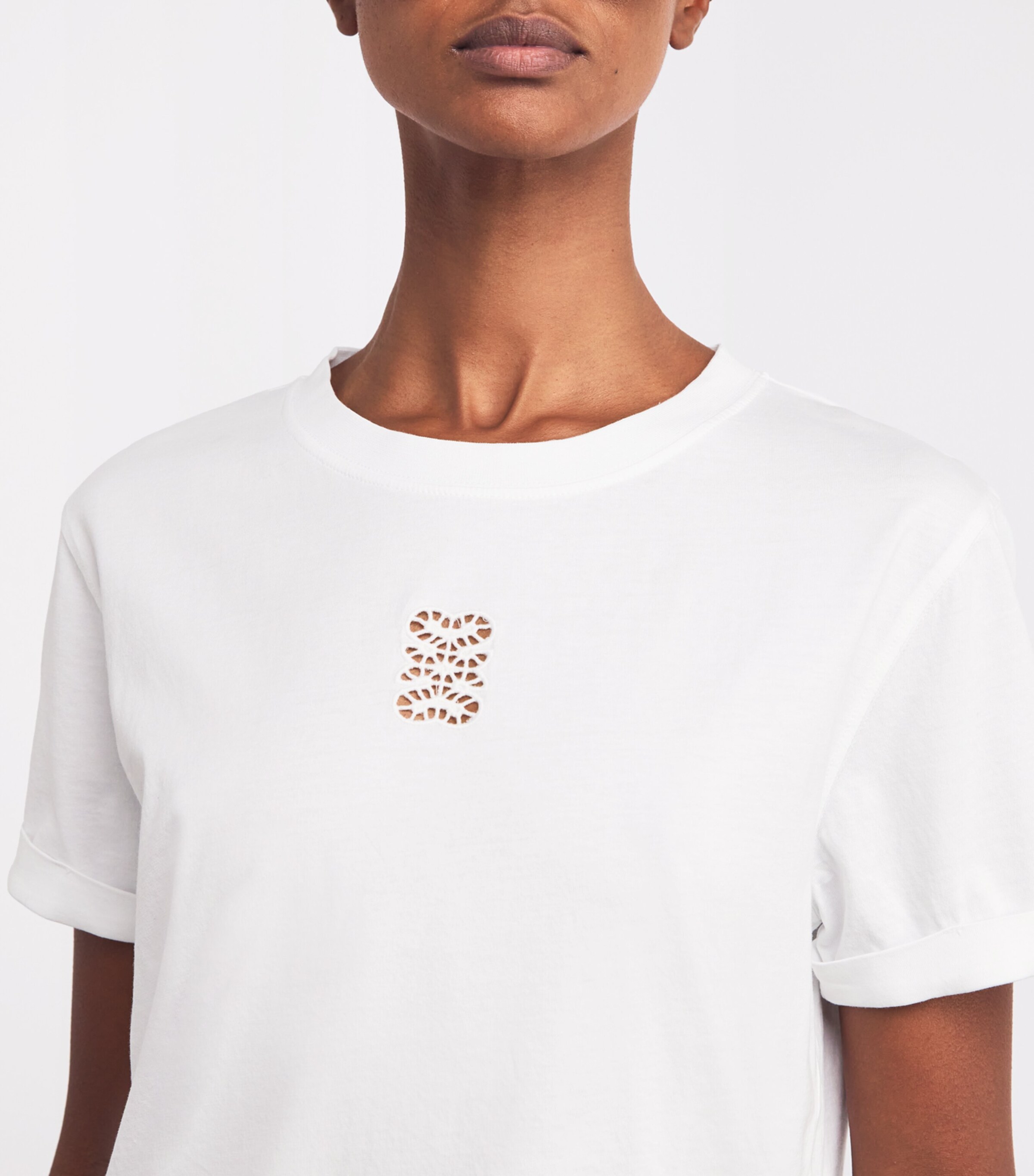Cotton Monogram T-Shirt WHITE Image 6