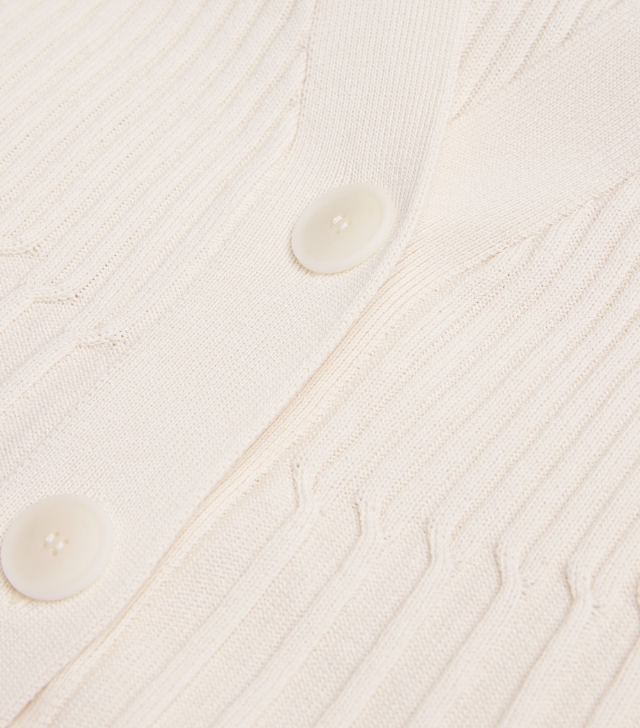 Cotton-Blend Knitted Waistcoat IVORY Image 5