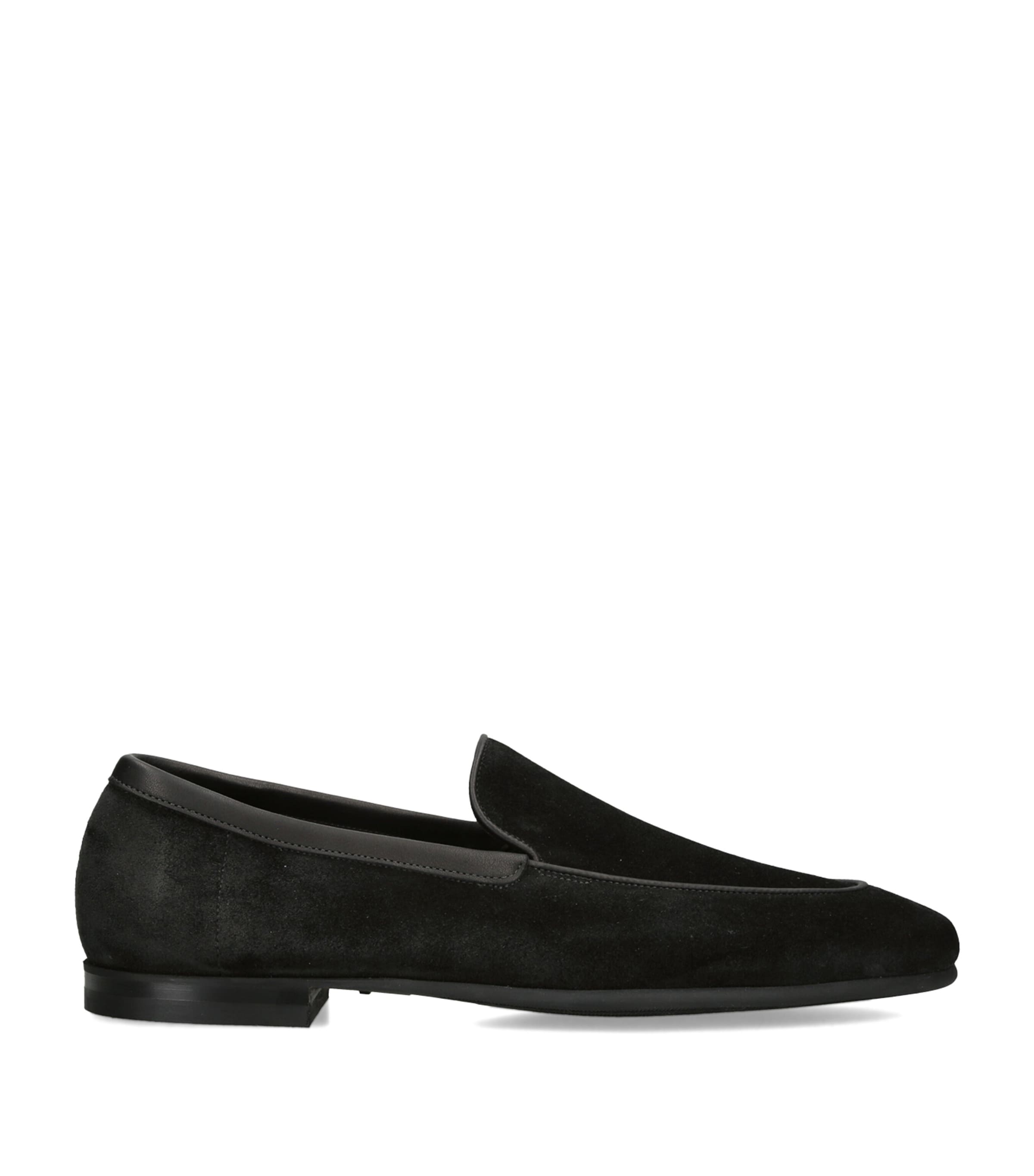John Lobb Suede Tyne II Loafers Black Image 1