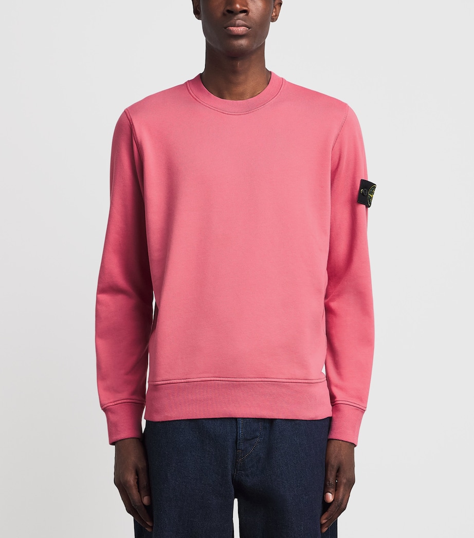 Stone Island Mens Cotton Compass Logo Sweatshirt Image 4