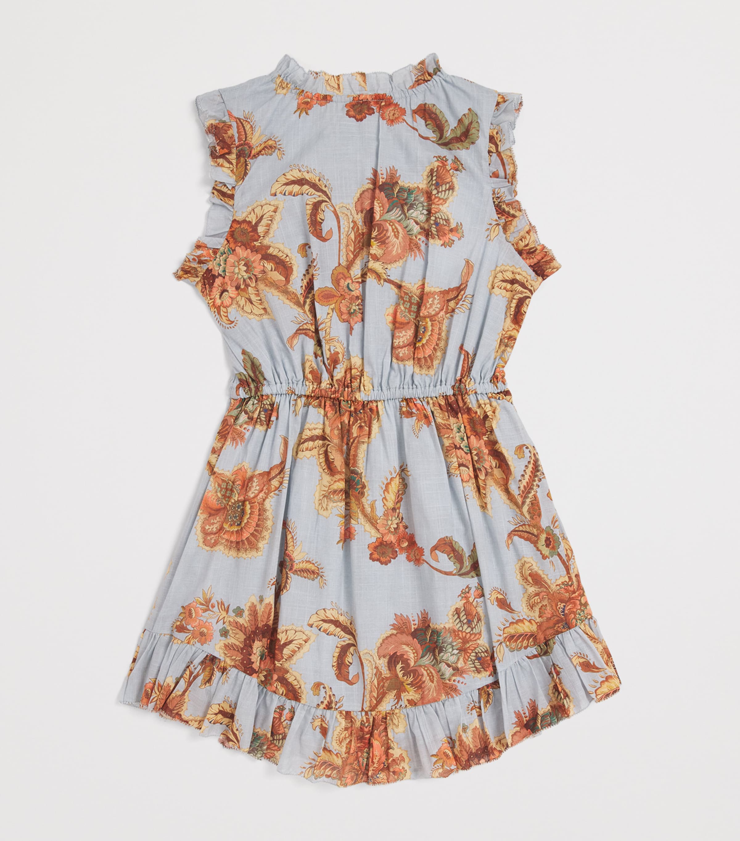 Zimmermann Kids Printed Aster Playsuit (2-12 Years) Blue Jacobean Image 1