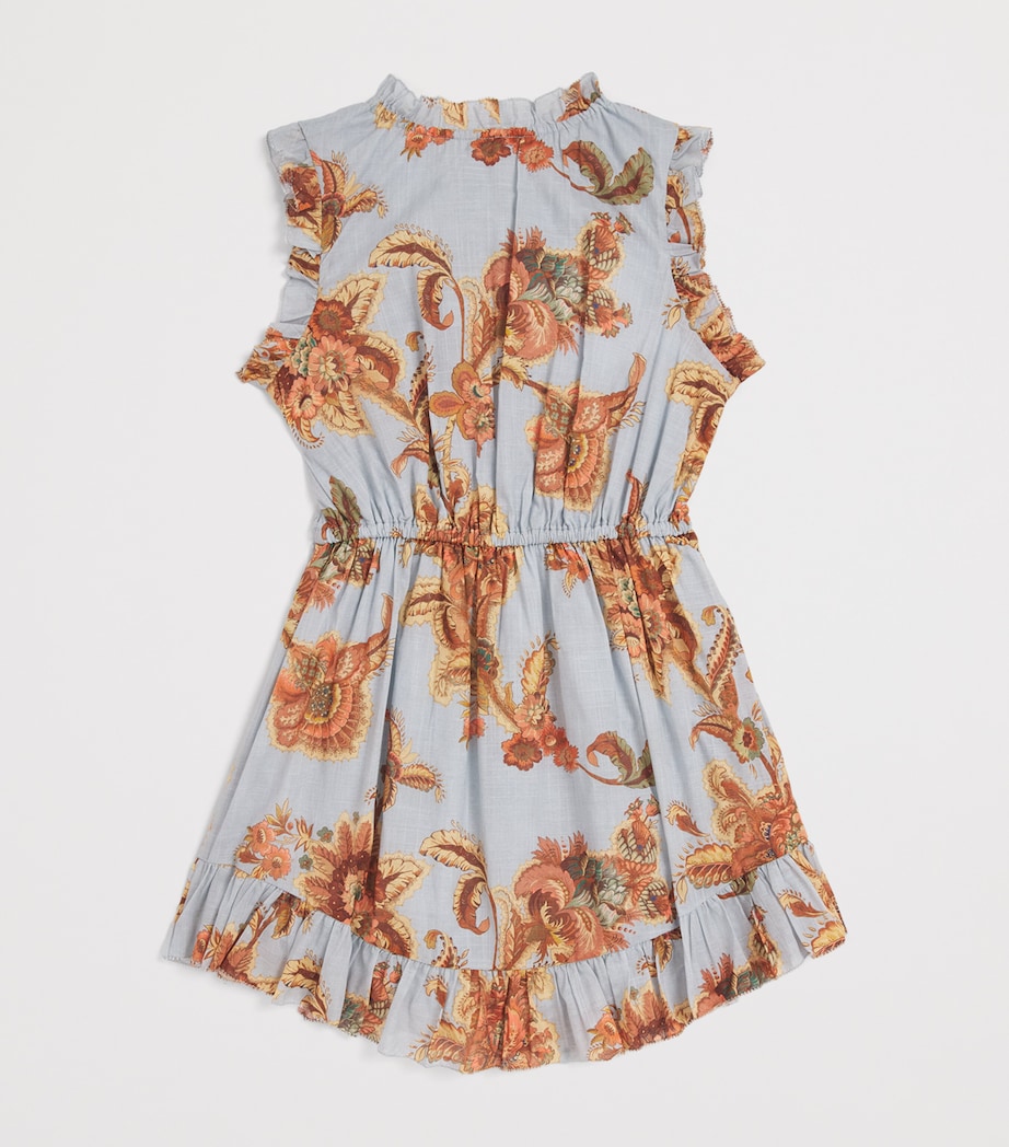 Zimmermann Kids Printed Aster Playsuit (2-12 Years) Blue Jacobean Image 1