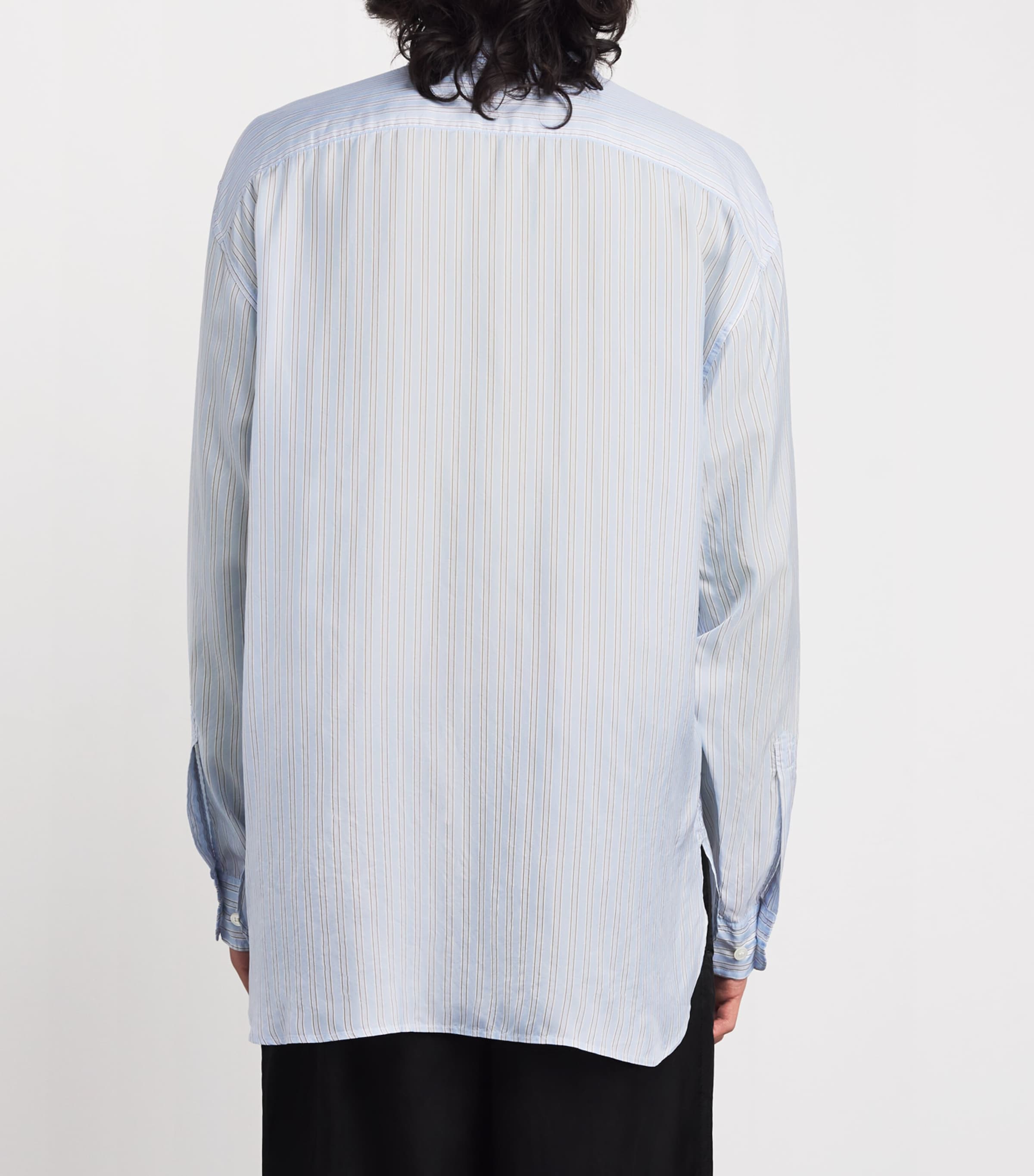 Cotton Stripe Shirt 514 LIGHT BLUE Image 4