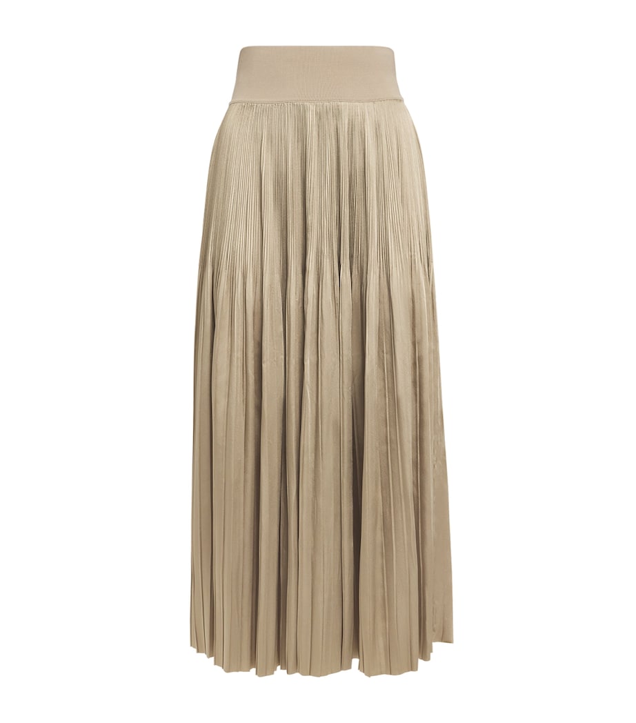 Joseph Womens Satin Pleated Rabat Midi Skirt Powder Image 1