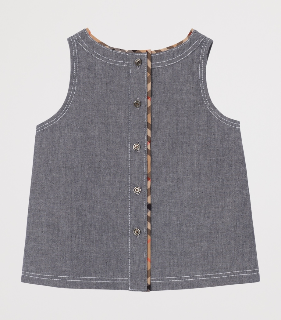 Burberry Kids Cotton Chambray Top (14 Years) Damson Blue Melange Image 2