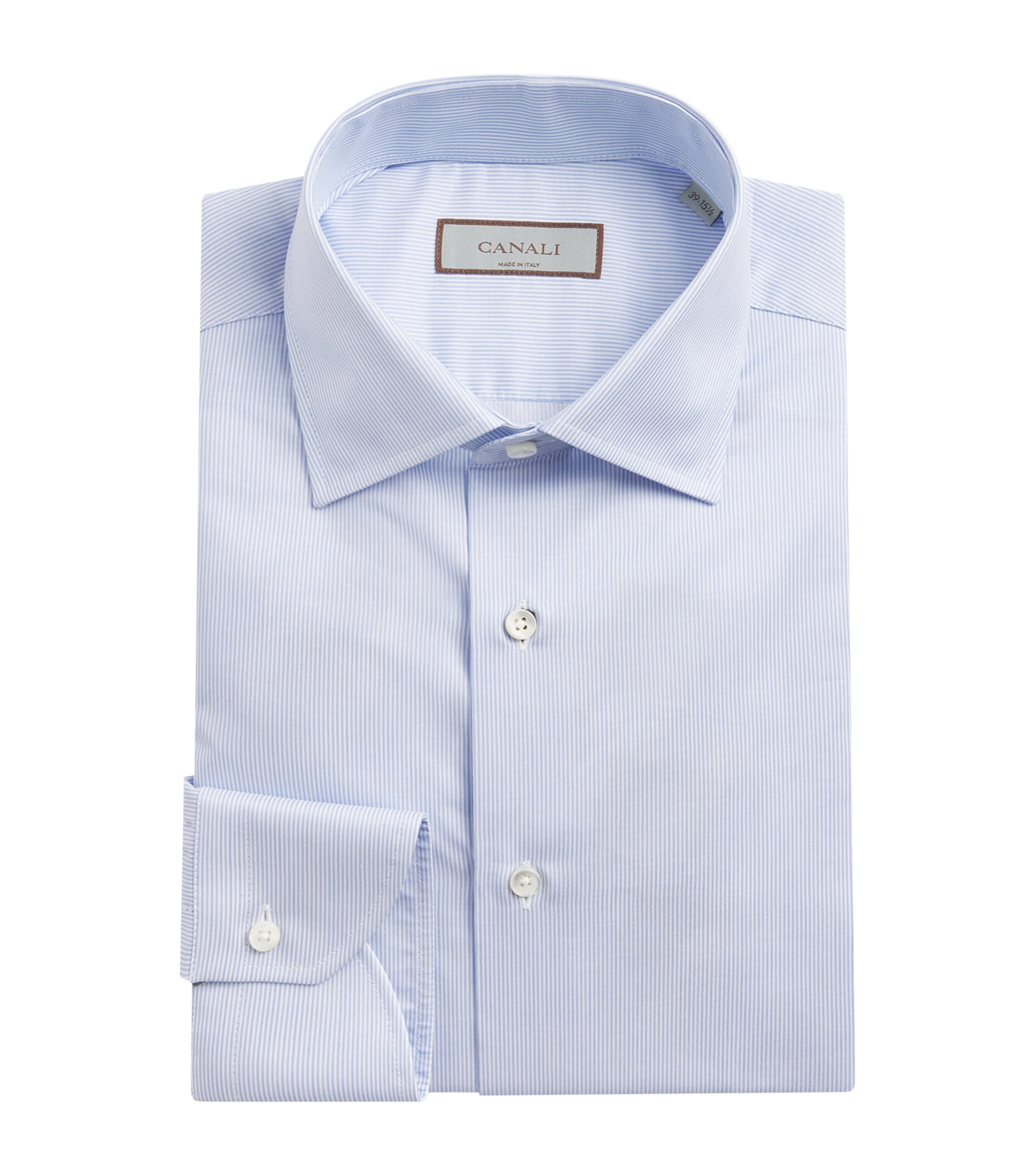 Canali Cotton Stripe Shirt | Men Clothing | Shirts | Formal Shirts | Designers | Canali | Partywear | Mens | Eveningwear