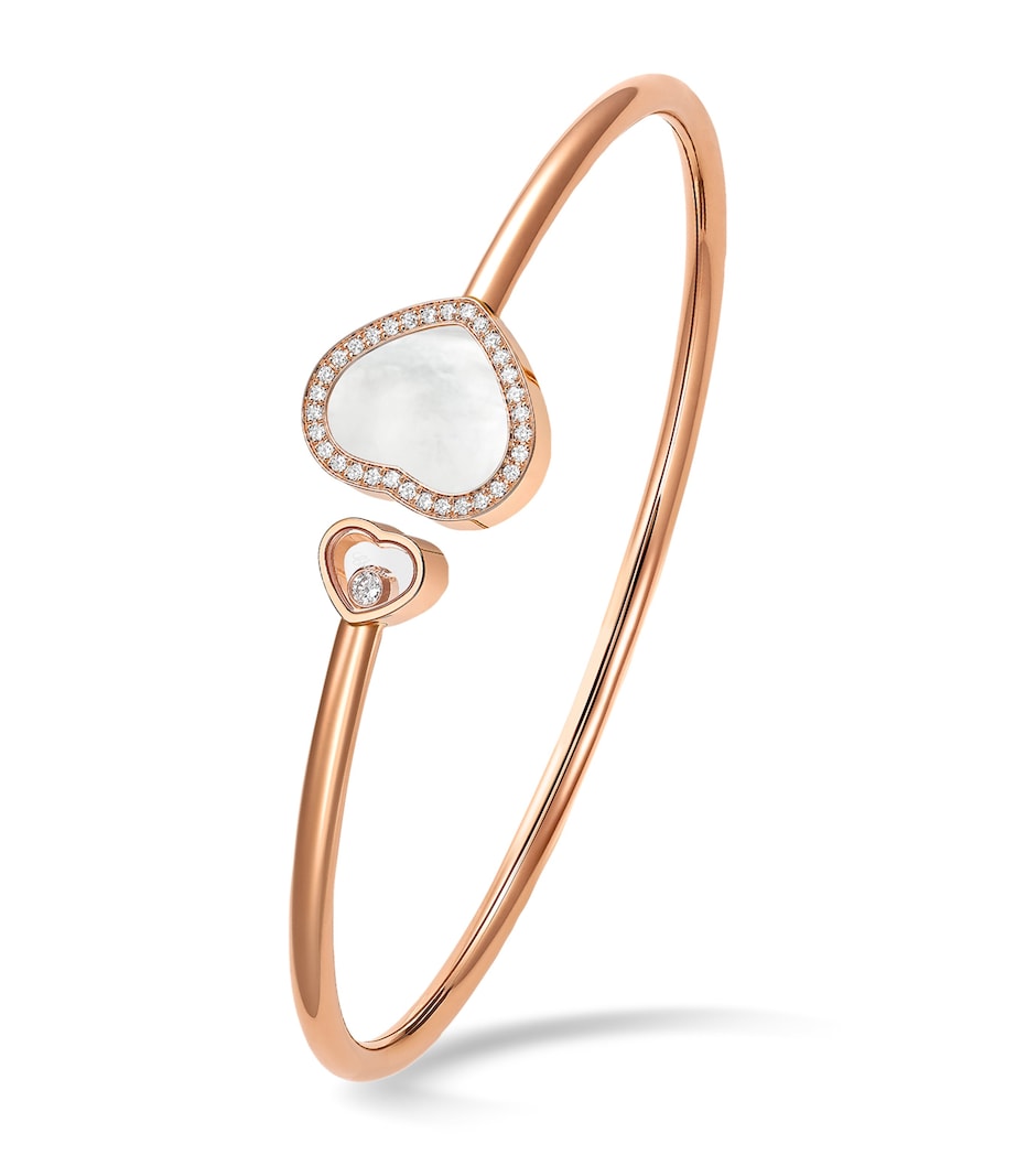 Rose Gold, Diamond and Mother-of-Pearl Happy Hearts Bangle 18K ROSE GOLD Image 4