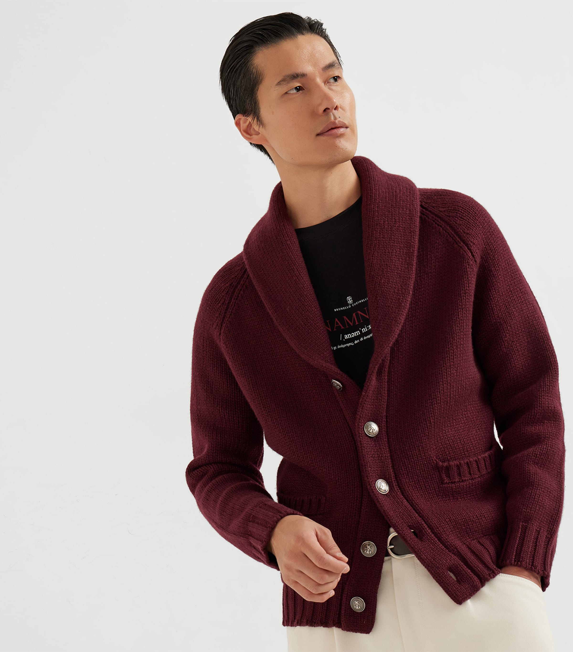 Cashmere Shawl-Collar Cardigan C678 Image 2