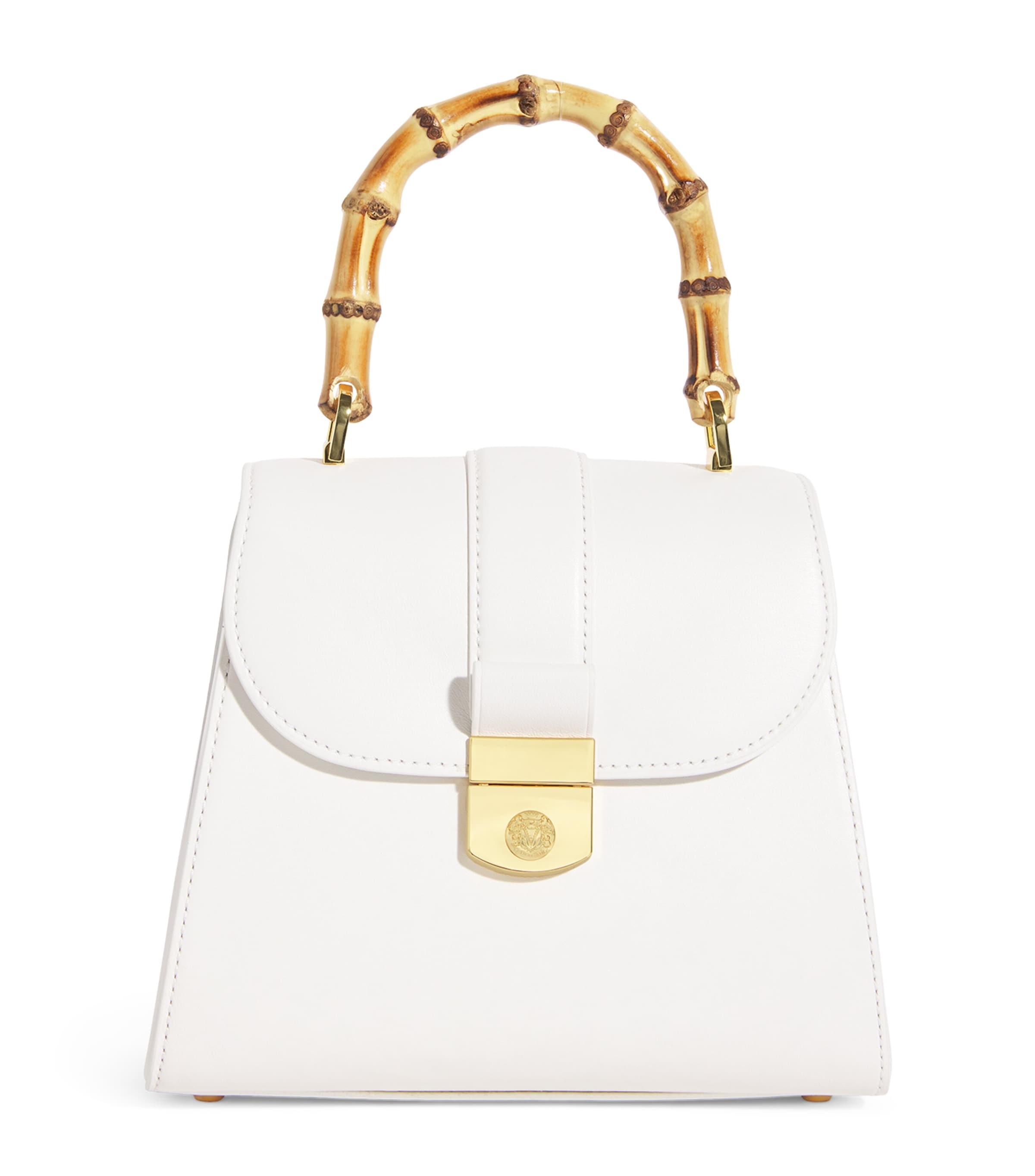 Veronica Beard Black Leather Bamboo Avenue Top-Handle Bag | Harrods US