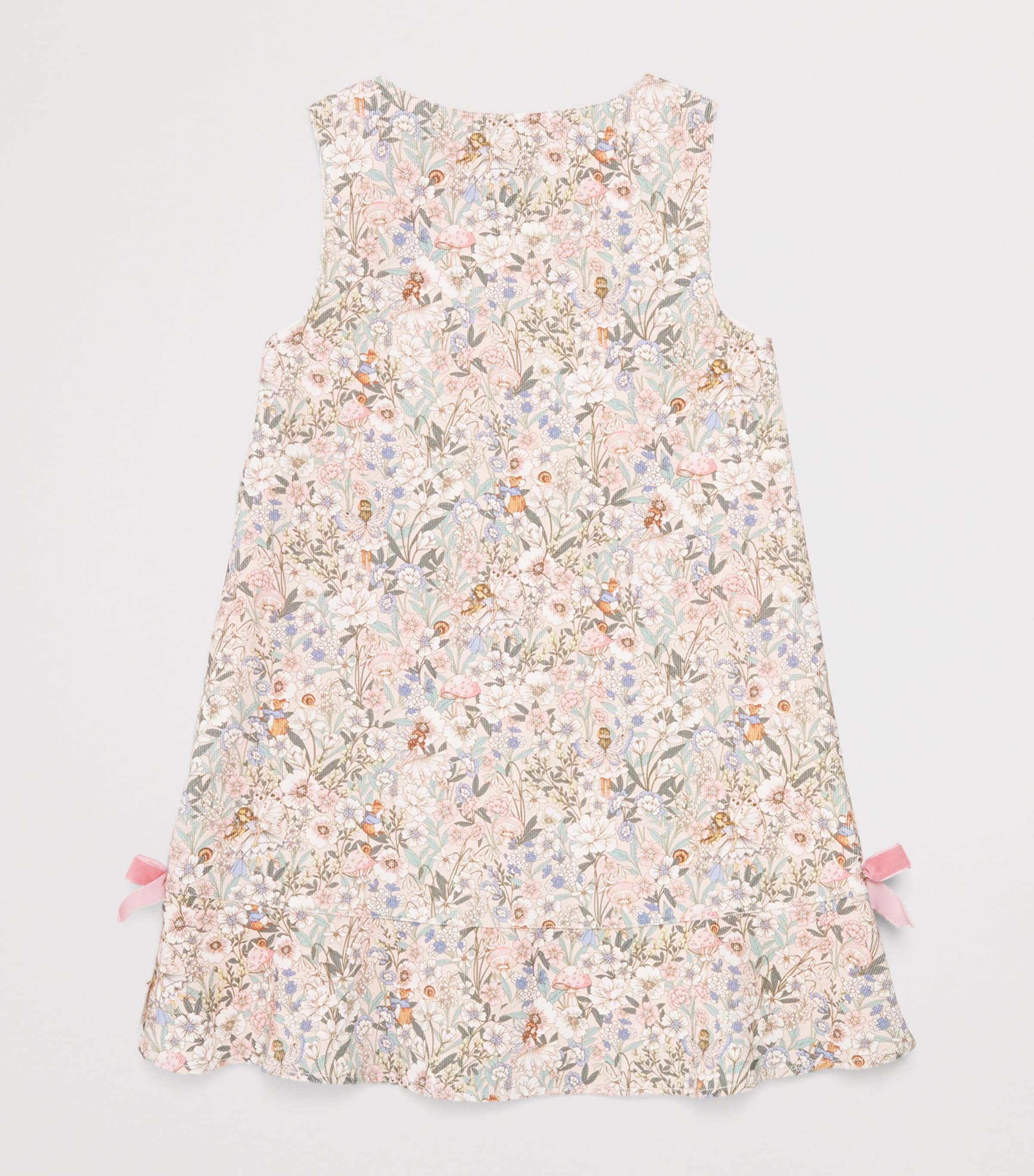 Harrods Cotton Woodland Print Pinafore Dress (2-8 Years) Pink Image 2