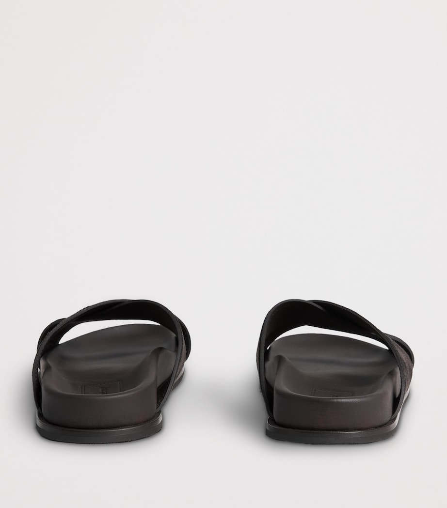 Brioni Suede Crossover Slides Image 3