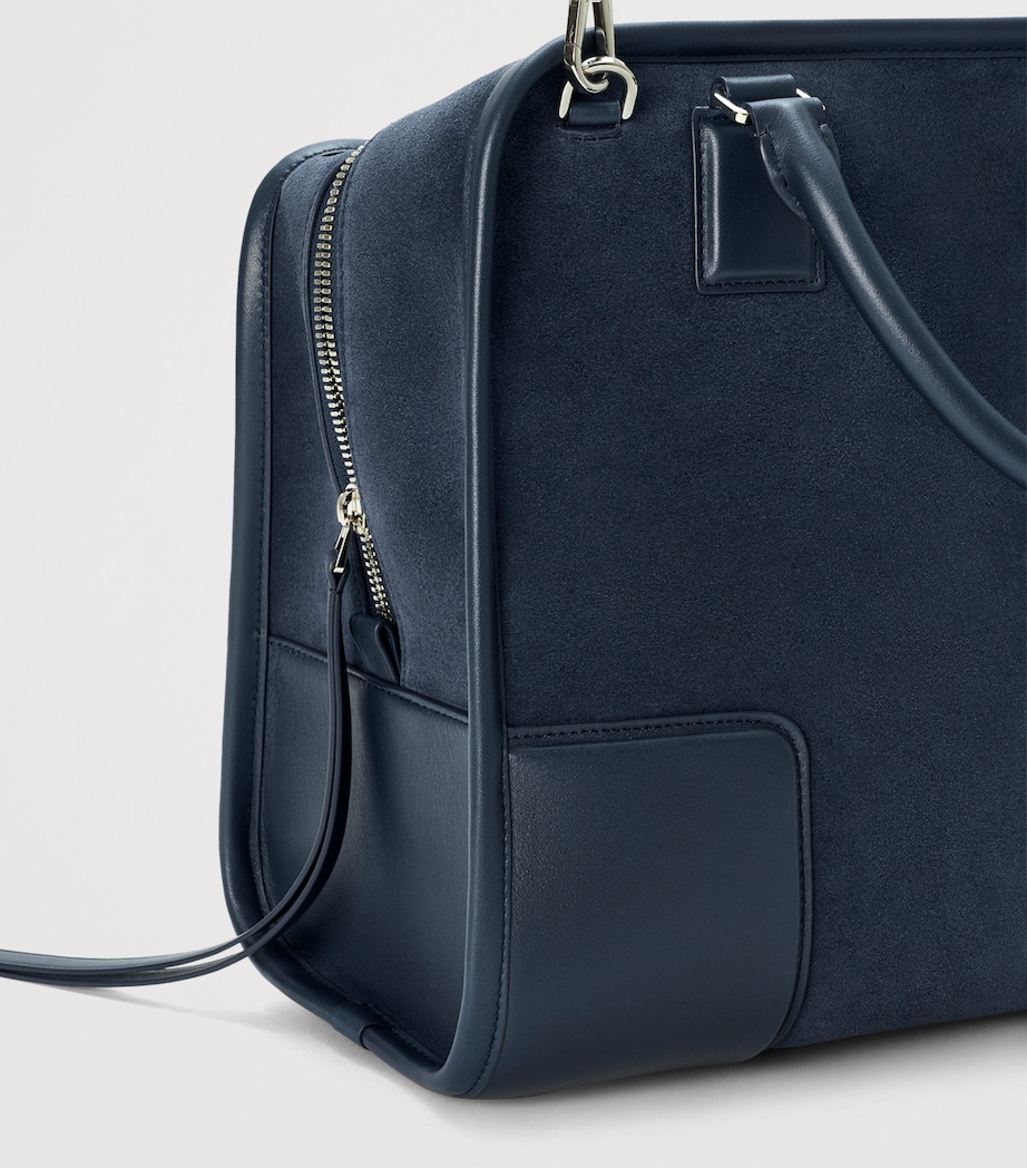 LOEWE Large Suede Amazona 180 Top-Handle Bag Deep Navy Image 12