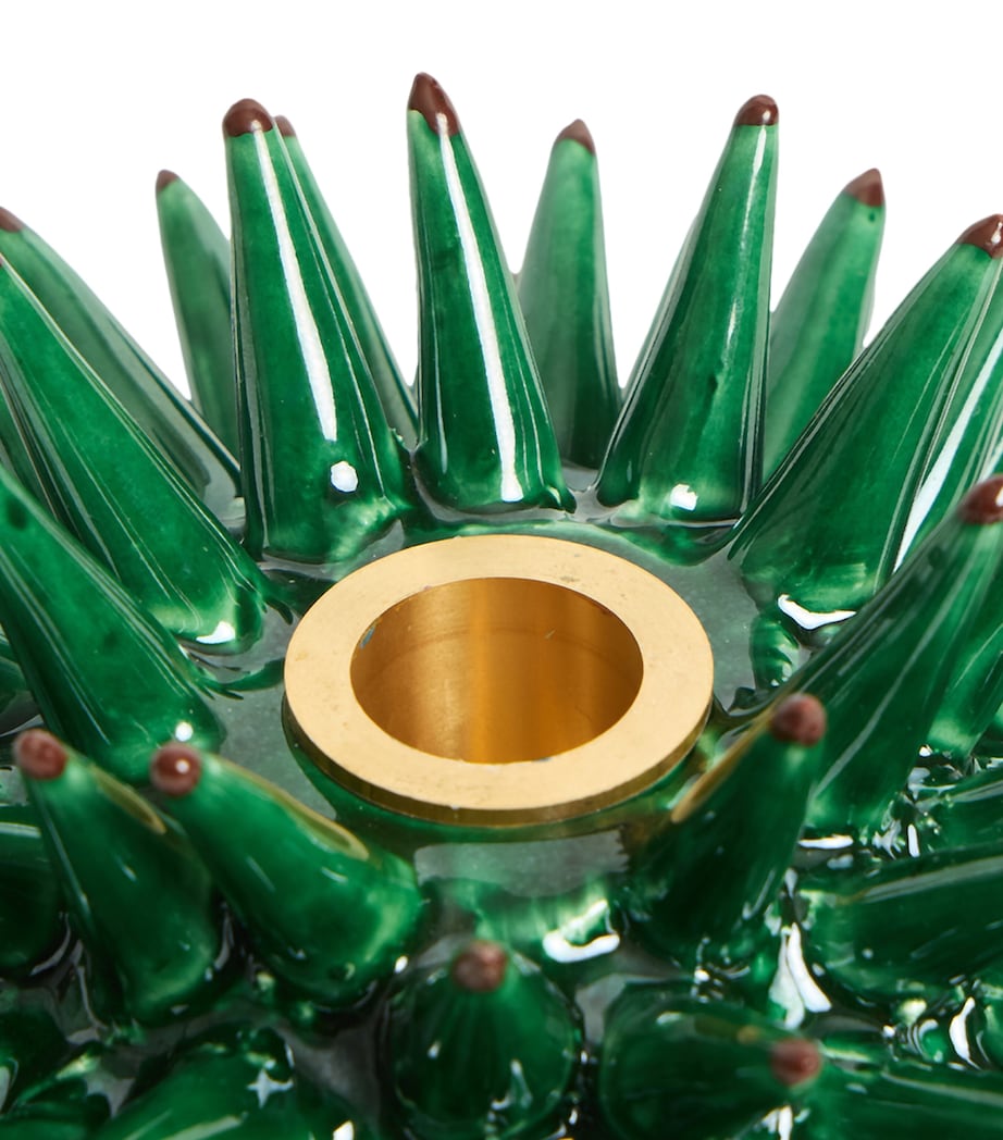 La Doublej Ceramic Spine Candle Holder Forest Green Image 3