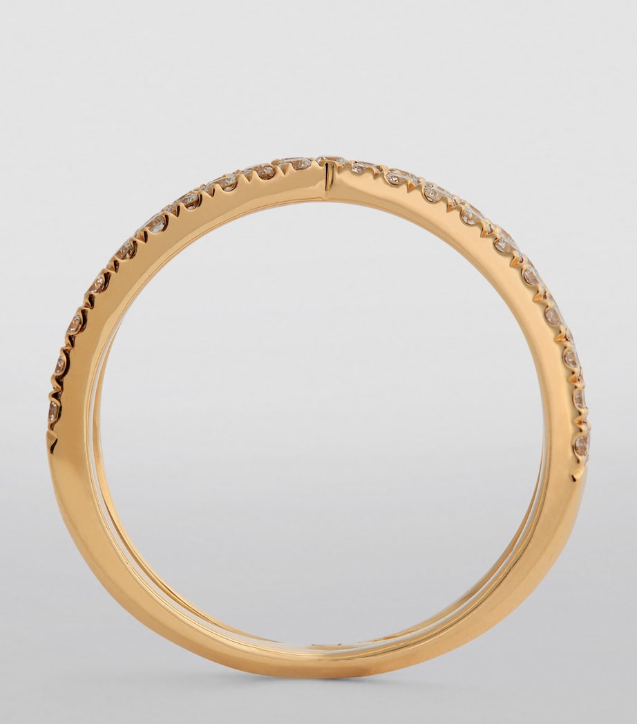 Eva Fehren Yellow Gold and Diamond X Shorty Ring Yellow Gold Image 2