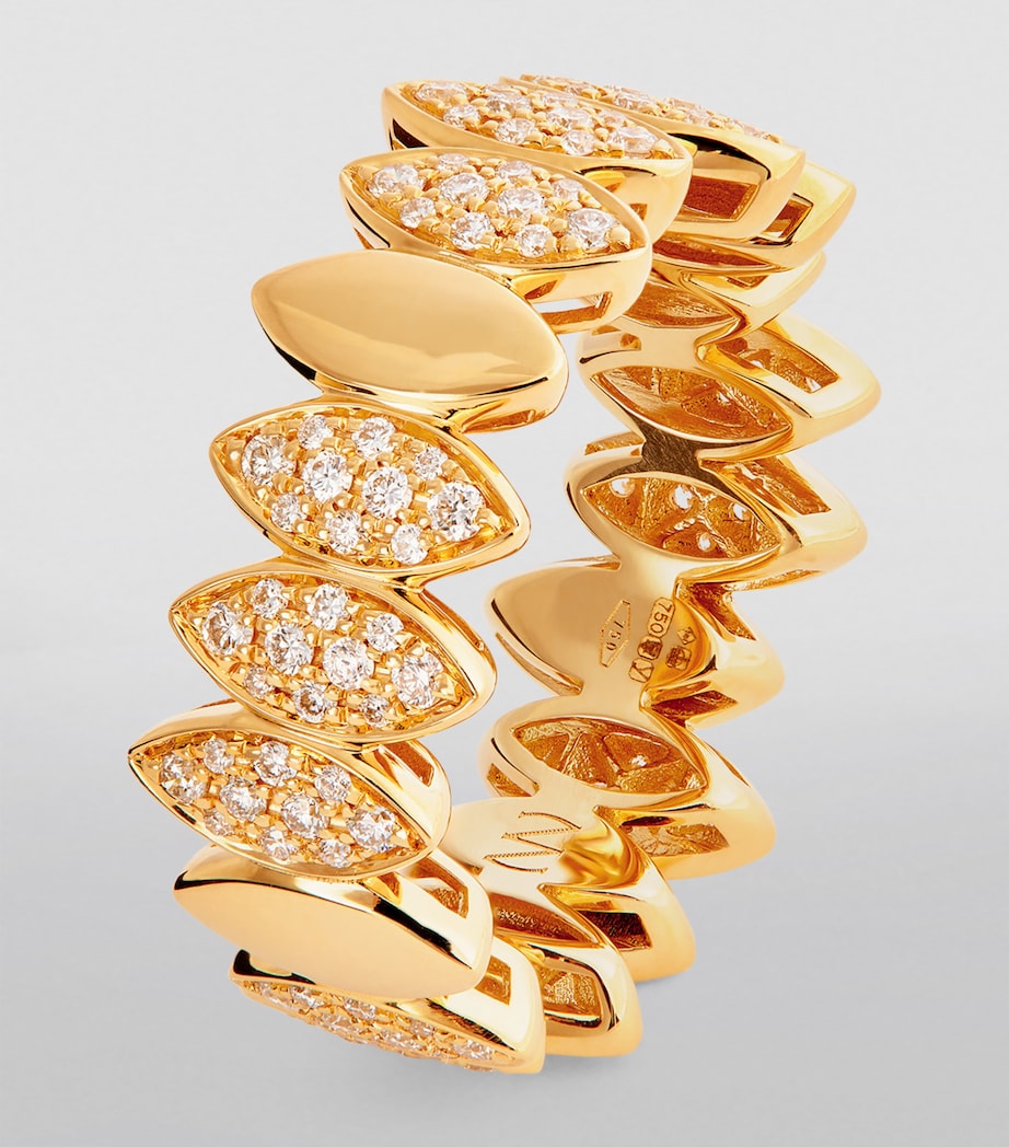 Yellow Gold and Diamond Navette Ring YELLOW GOLD Image 2