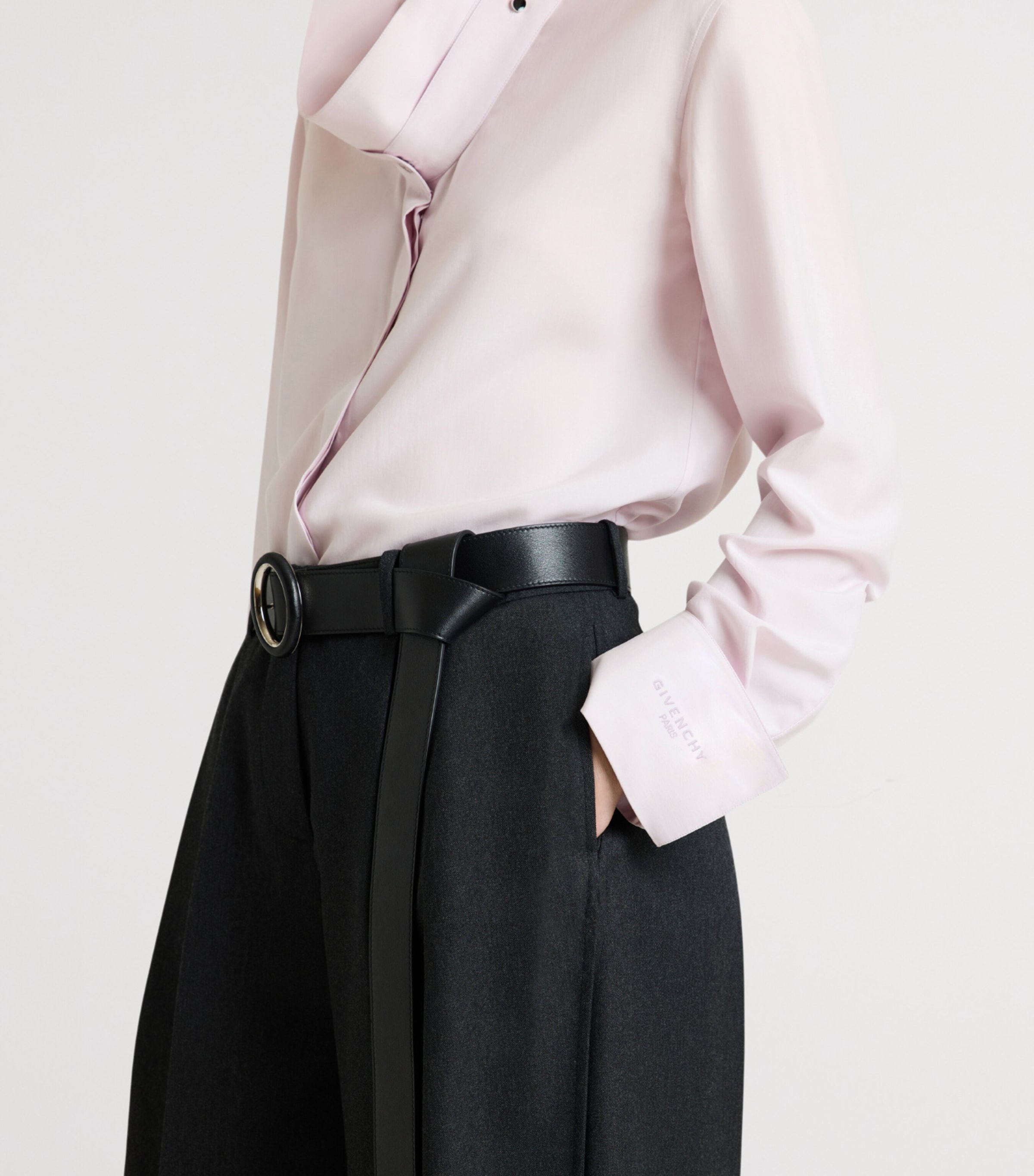 Givenchy Womens Silk Reverse-Collar Shirt Image 5