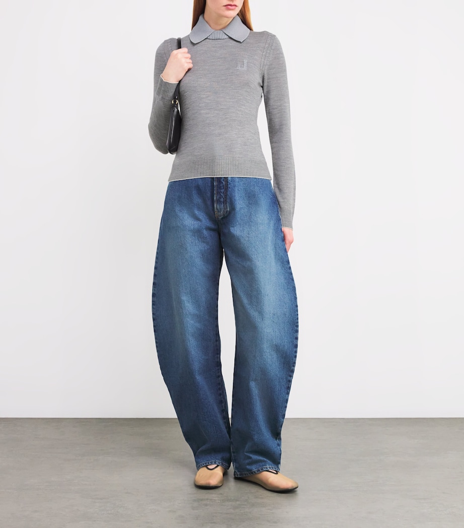 Wool-Blend Tricot Sweater 950 GREY Image 2