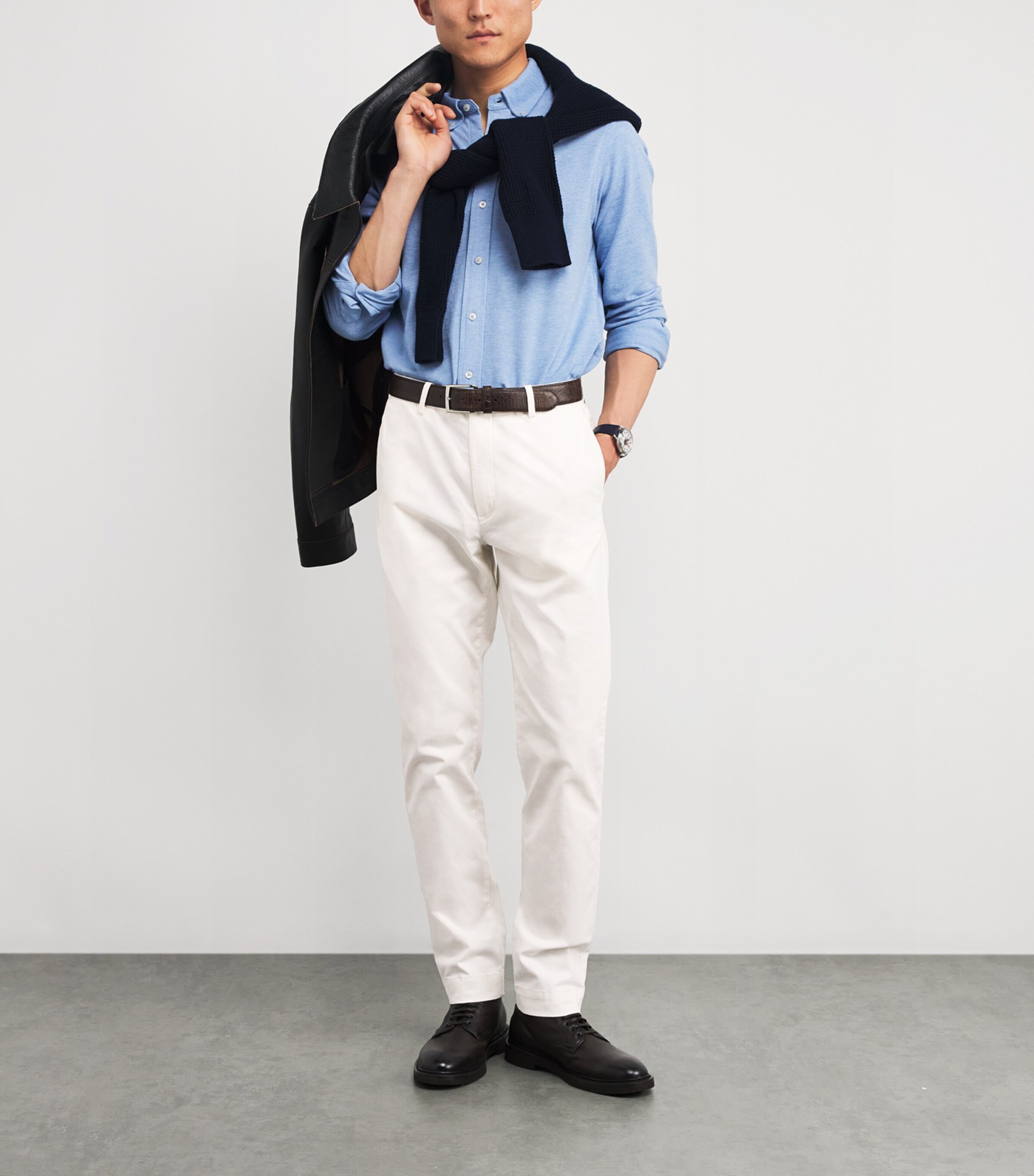 Stretch-Cotton Slim Chinos DECKWASH WHITE Image 2