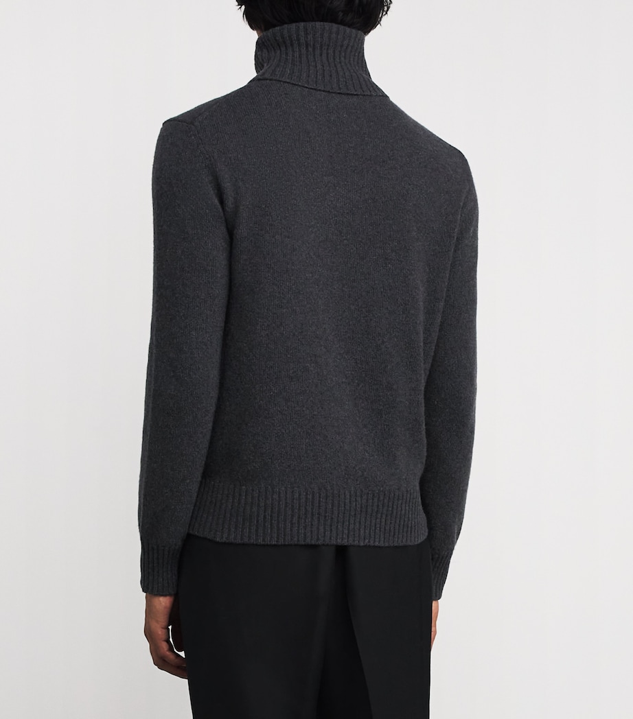 Cashmere-Wool Ami de Coeur Rollneck Sweater 020 - ANTHRACITE Image 4