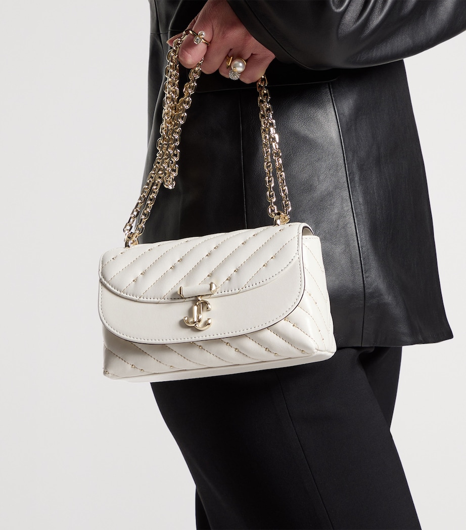Jimmy Choo Curve Small Biker Leather Quilted Cross-Body Bag Latte/shiny Gold Image 2