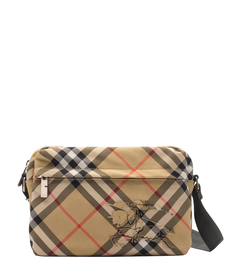 Small Canvas Check Cross-Body Bag SAND Image 1