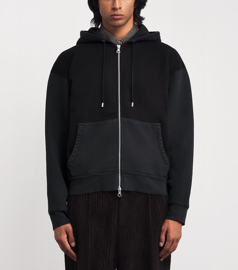 Organic Cotton Rascal Hood Zip-Up Hoodie BLACK FLEECE Image 3