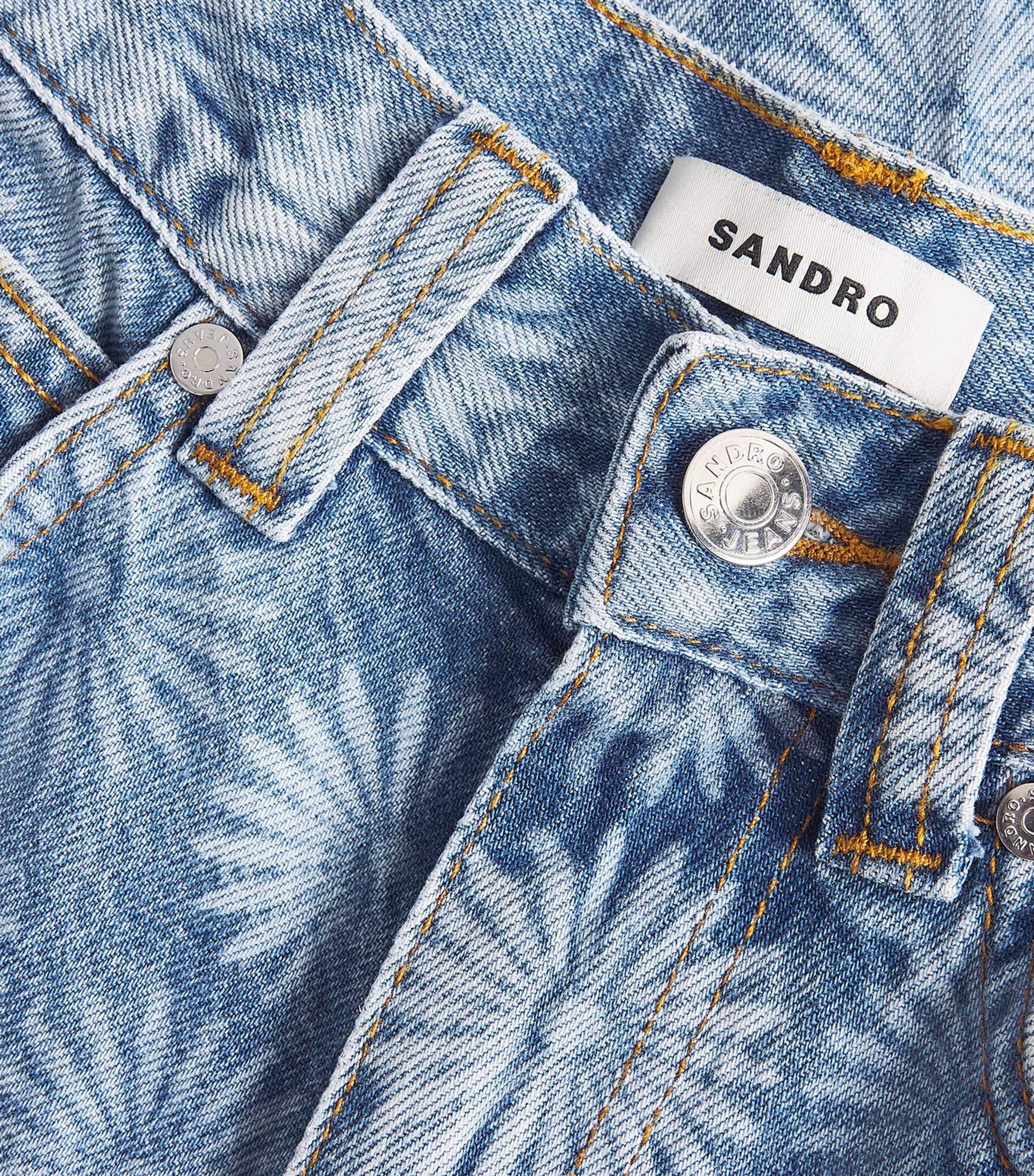 Sandro Paris Womens Floral Wide-Leg Jeans Blue Jean Image 6