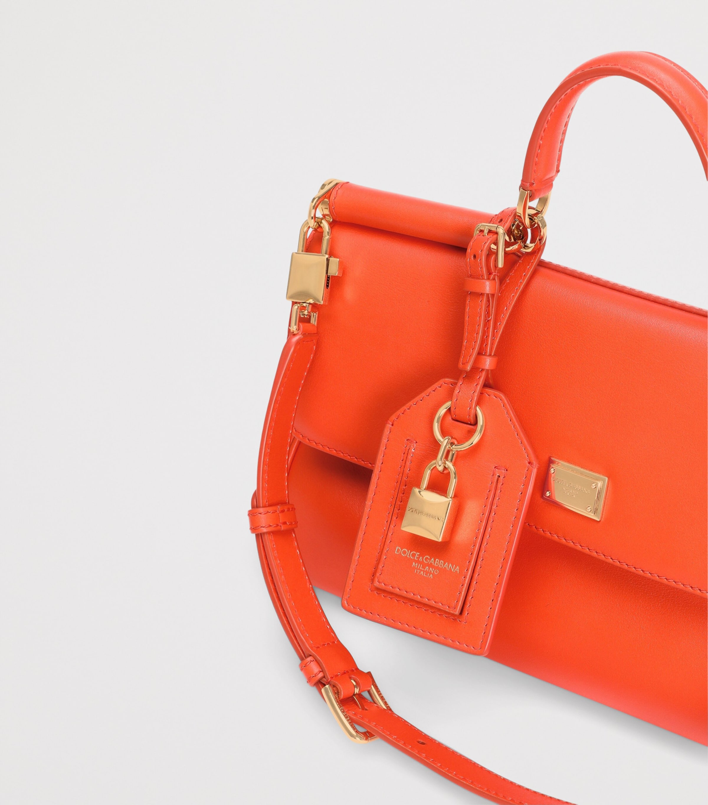 Dolce&Gabbana Leather My Sicily Top-Handle Bag Orange Image 5